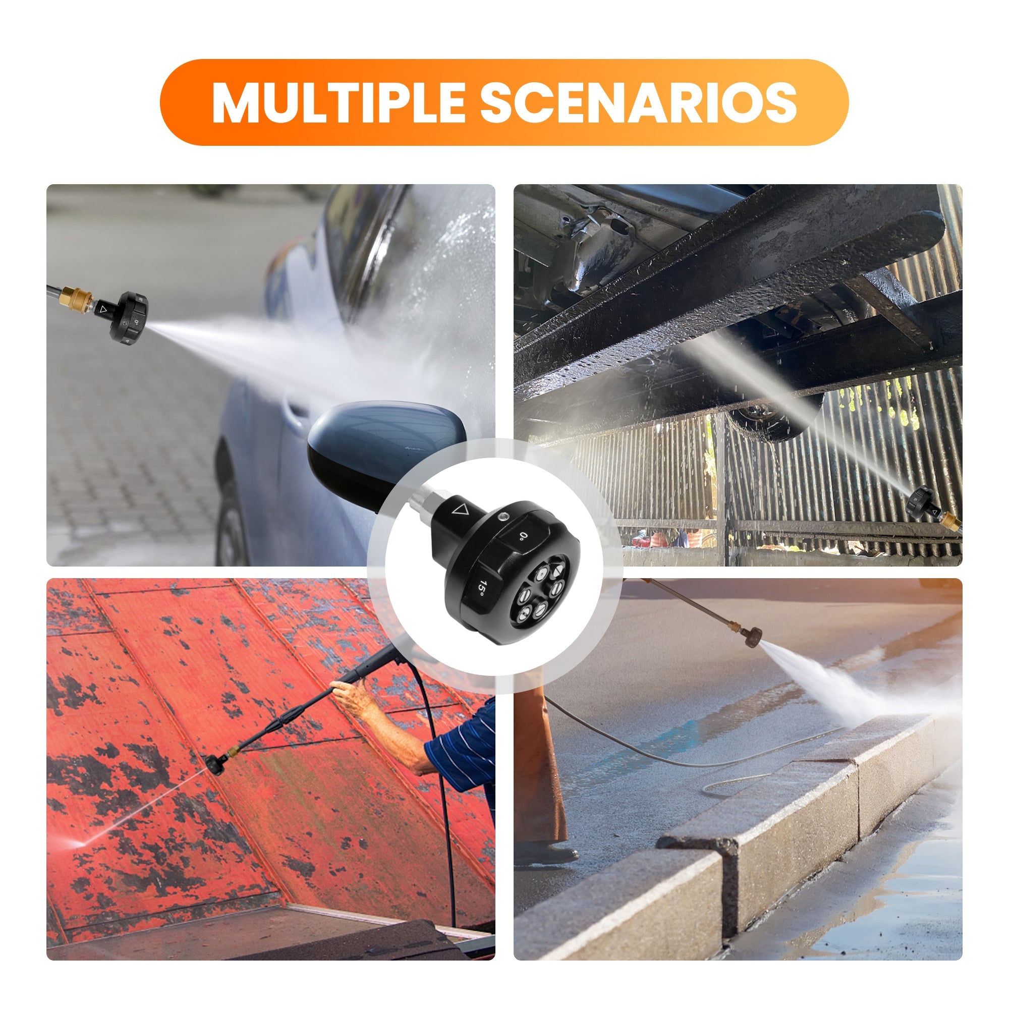 Giraffe Tools Pressure Washer Spray Nozzle, 360° adjustable, easy to use, wide application.