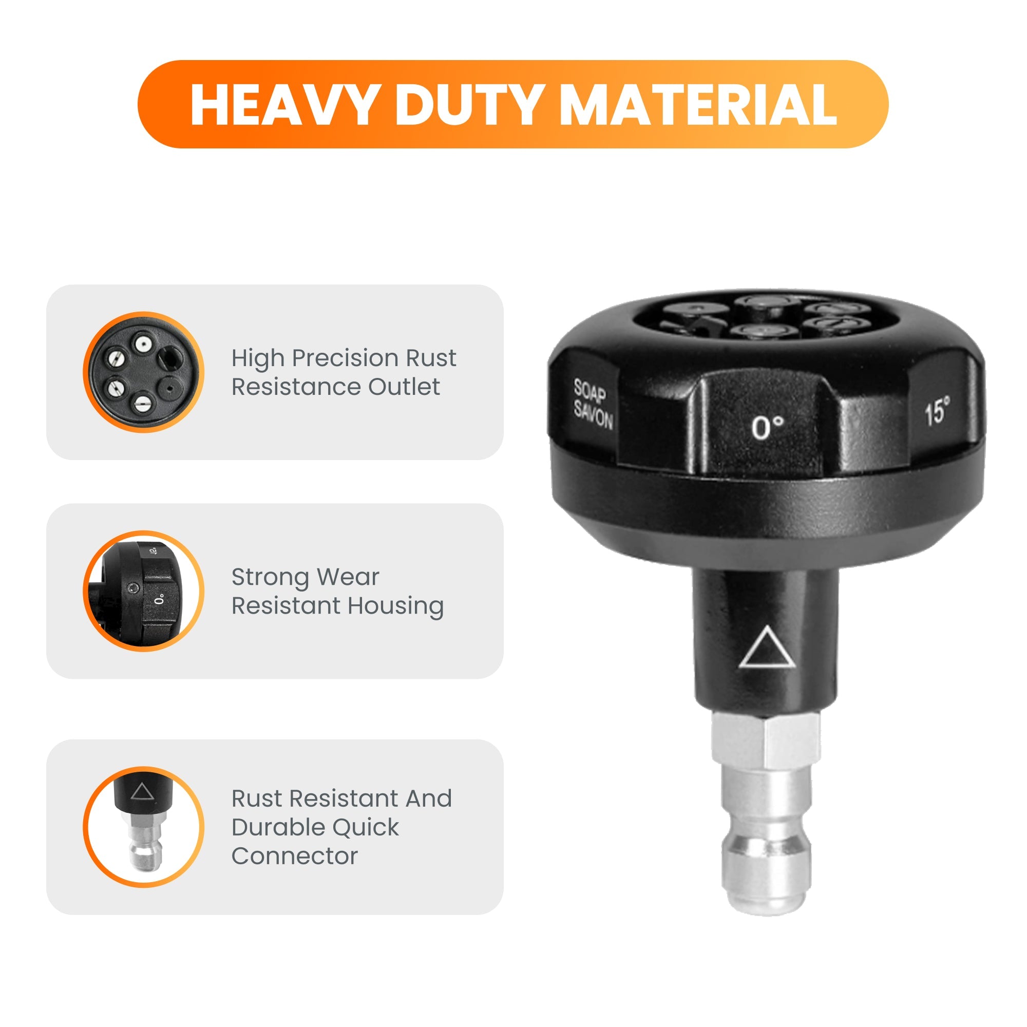 Giraffe Tools Pressure Washer Spray Nozzle, 360° adjustable, easy to use, wide application.