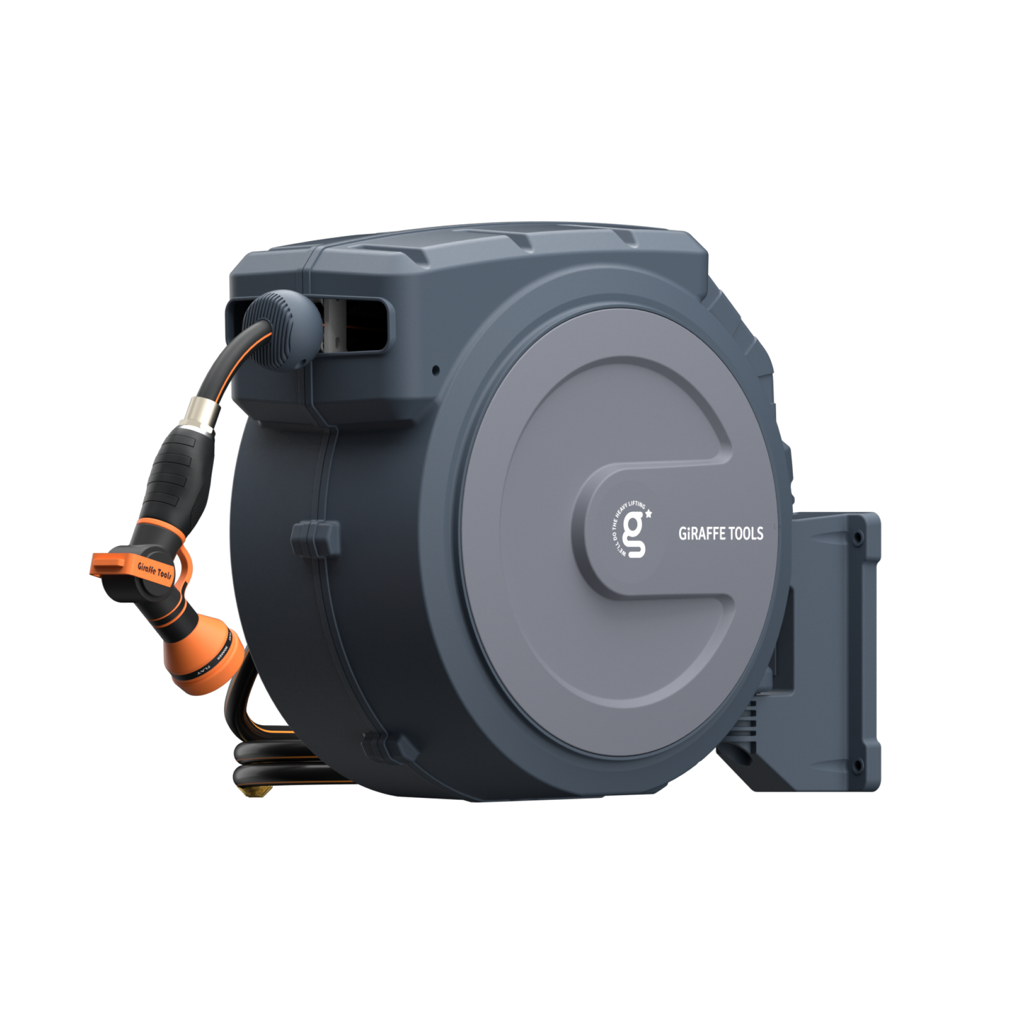 The auto-rewind system,hose locker and 9-mode hose nozzle makes the hose reel more convenient to use.