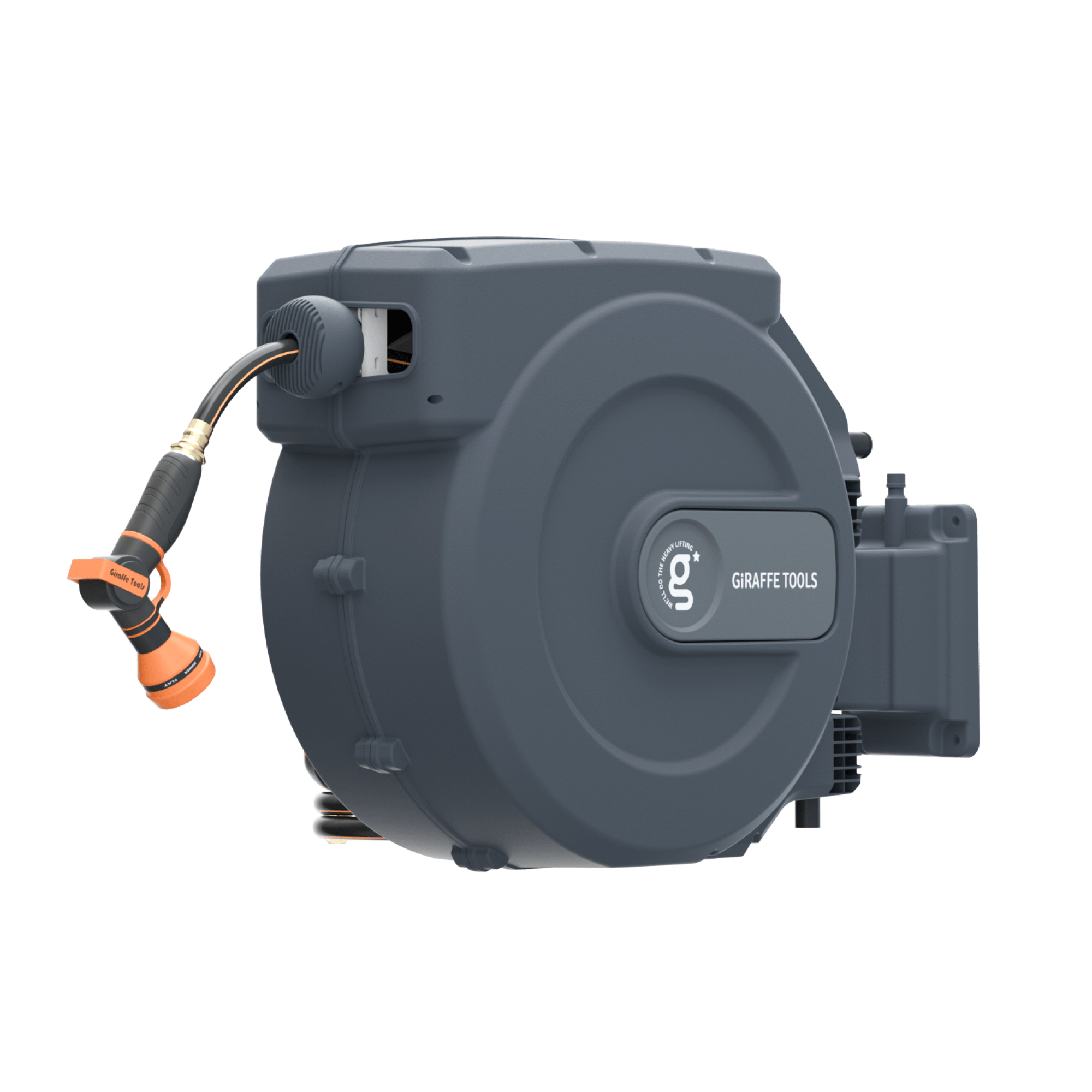 The auto-rewind system,hose locker and 9-mode hose nozzle makes the hose reel more convenient to use.