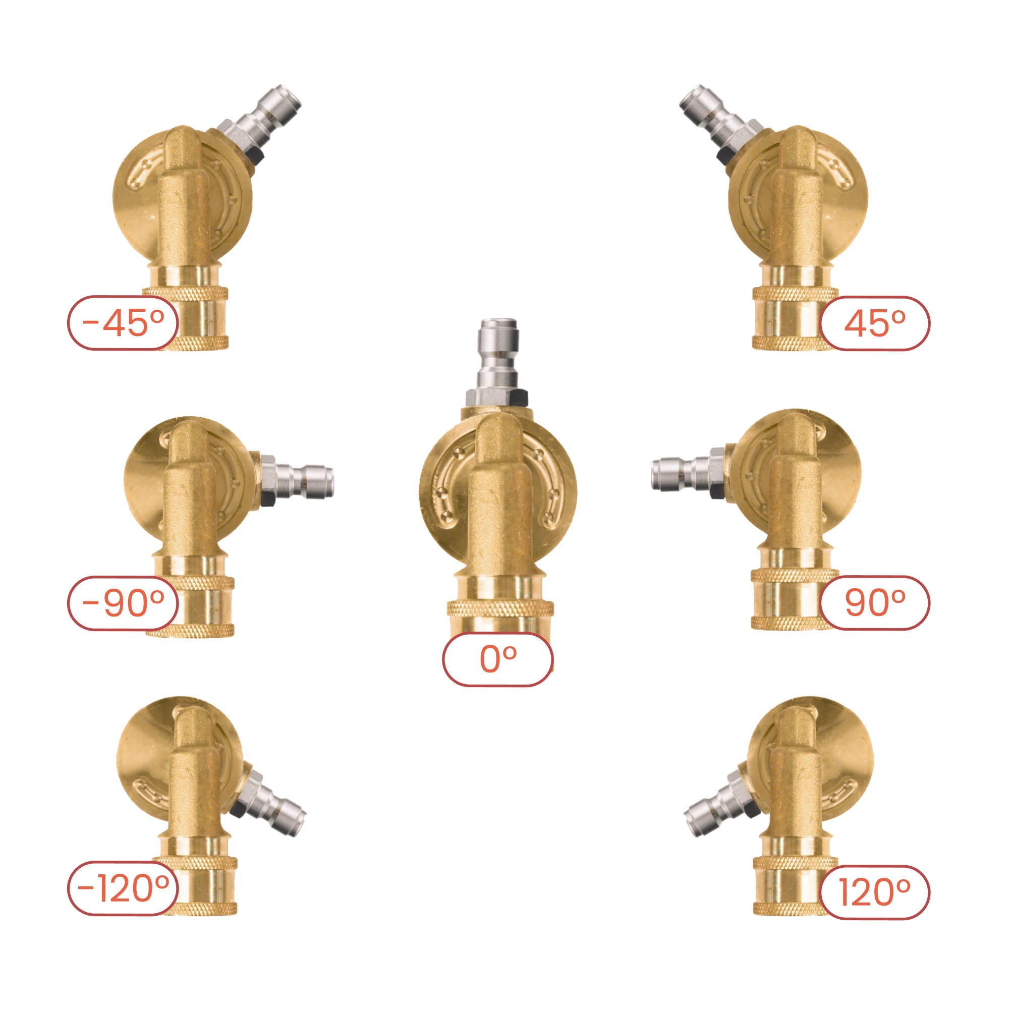 Giraffe Tools Pressure Washer Pivoting Couple, 7 angles, up and down to 120°, safety lock valve.