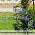 The garden hose cart has a unique guide system and the high-quality materials,which can hold up to 250 feet of 5/8 inch hose.