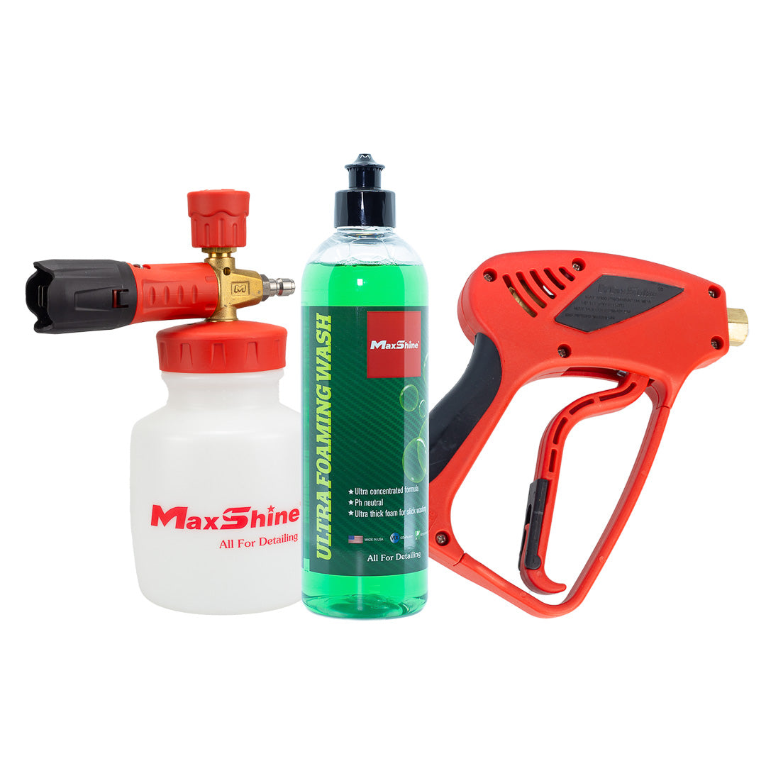 Foam Washer for Car This Foam Washer For Car is a starter kit, which conveniently uses the high pressure washer gun and foam cannon, or added foam wash. The