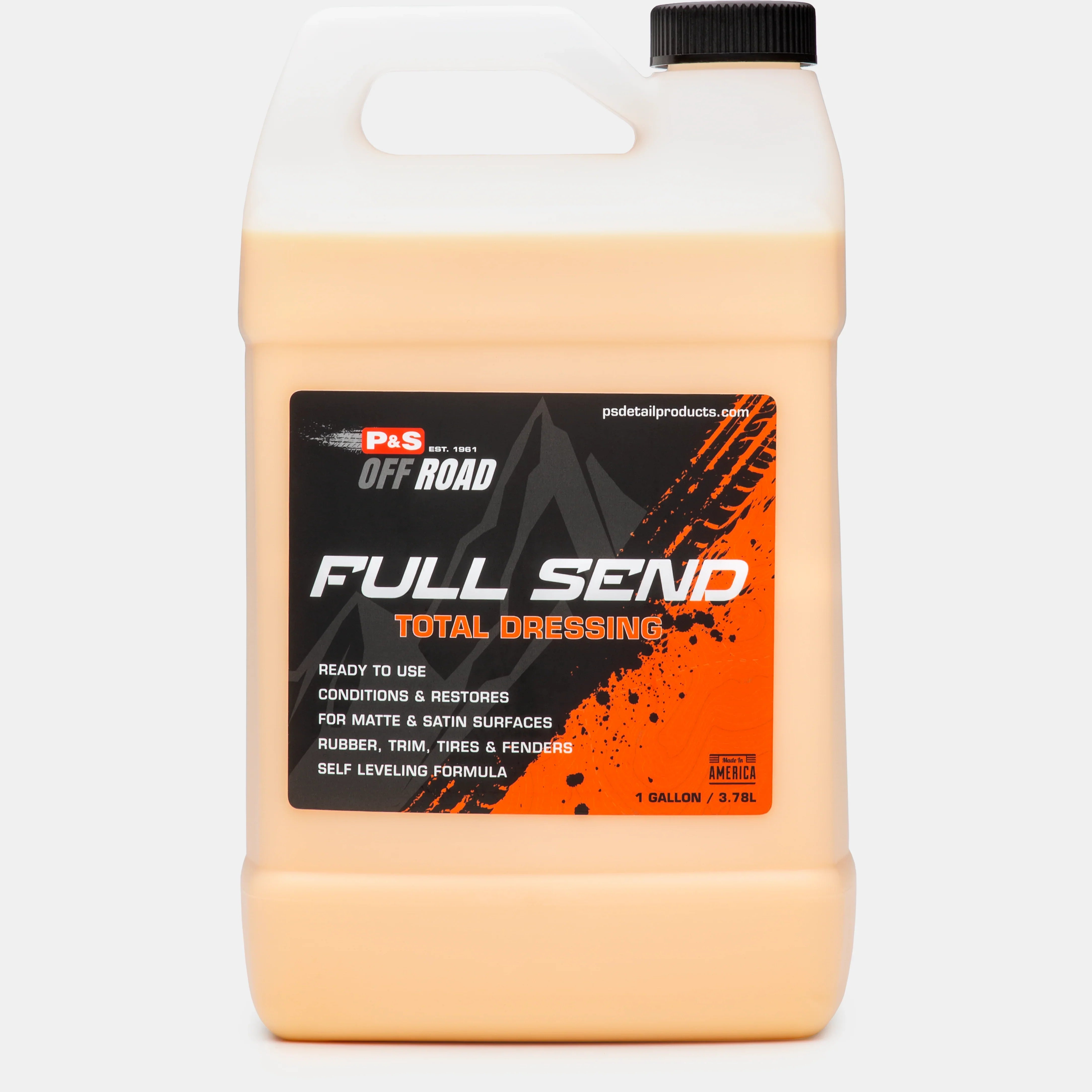 P&S Detailing Products P&S Full Send Total Dressing 1Gal product closeup - auto detailing equipment