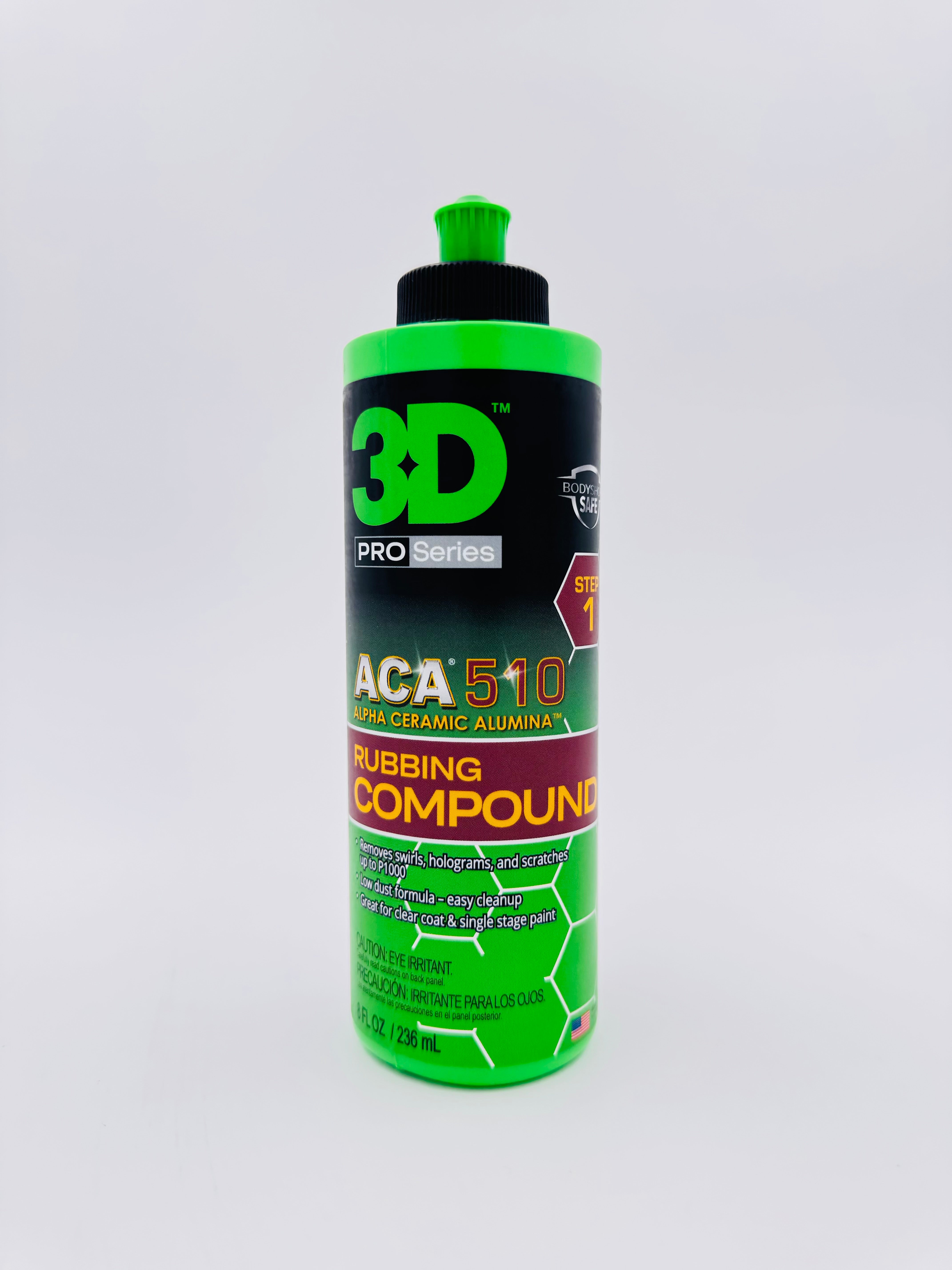 3D ACA 510 Premium Rubbing Compound 8 oz - front product view