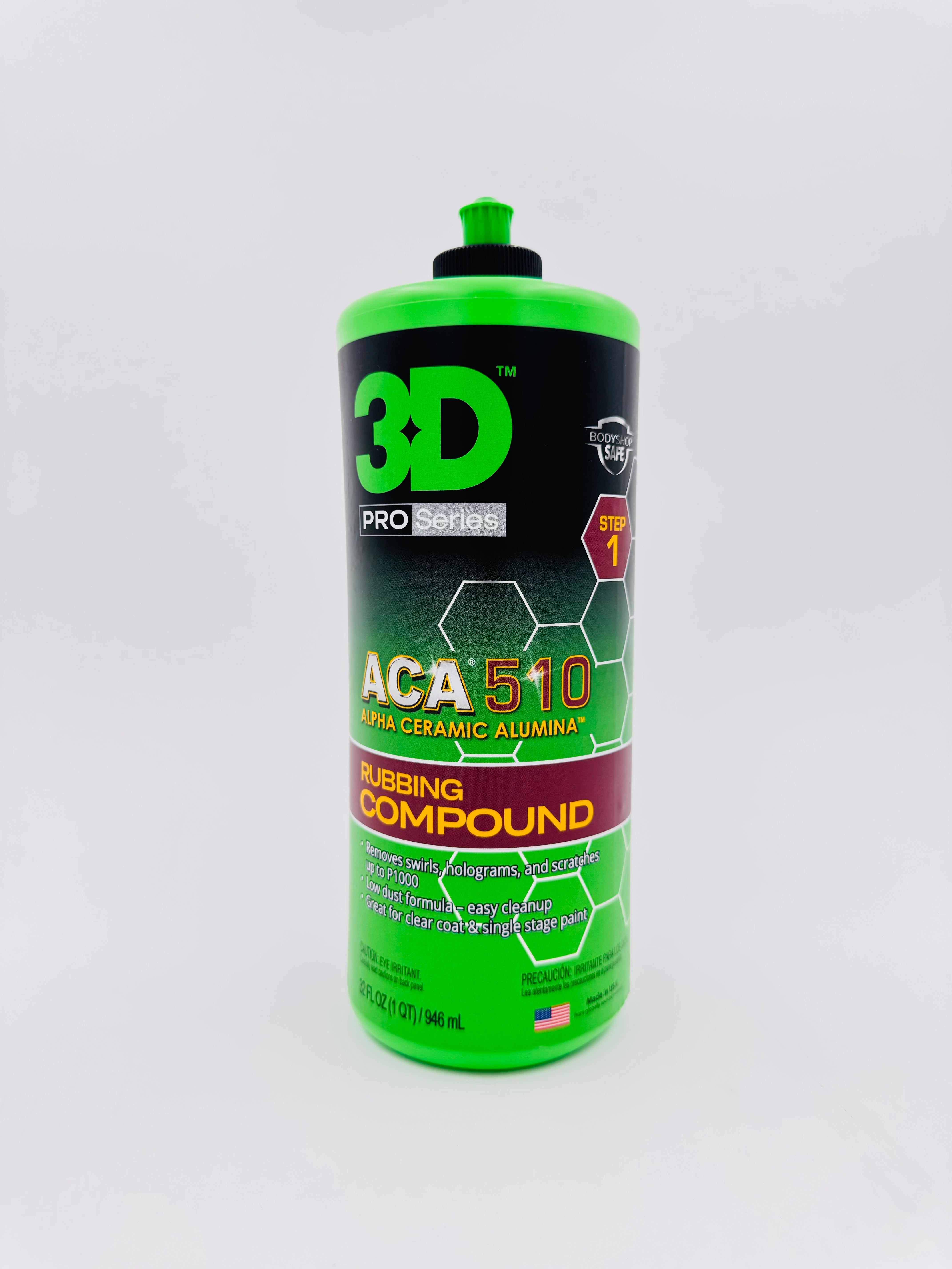 3D ACA 510 Premium Rubbing Compound 32 oz - front product view