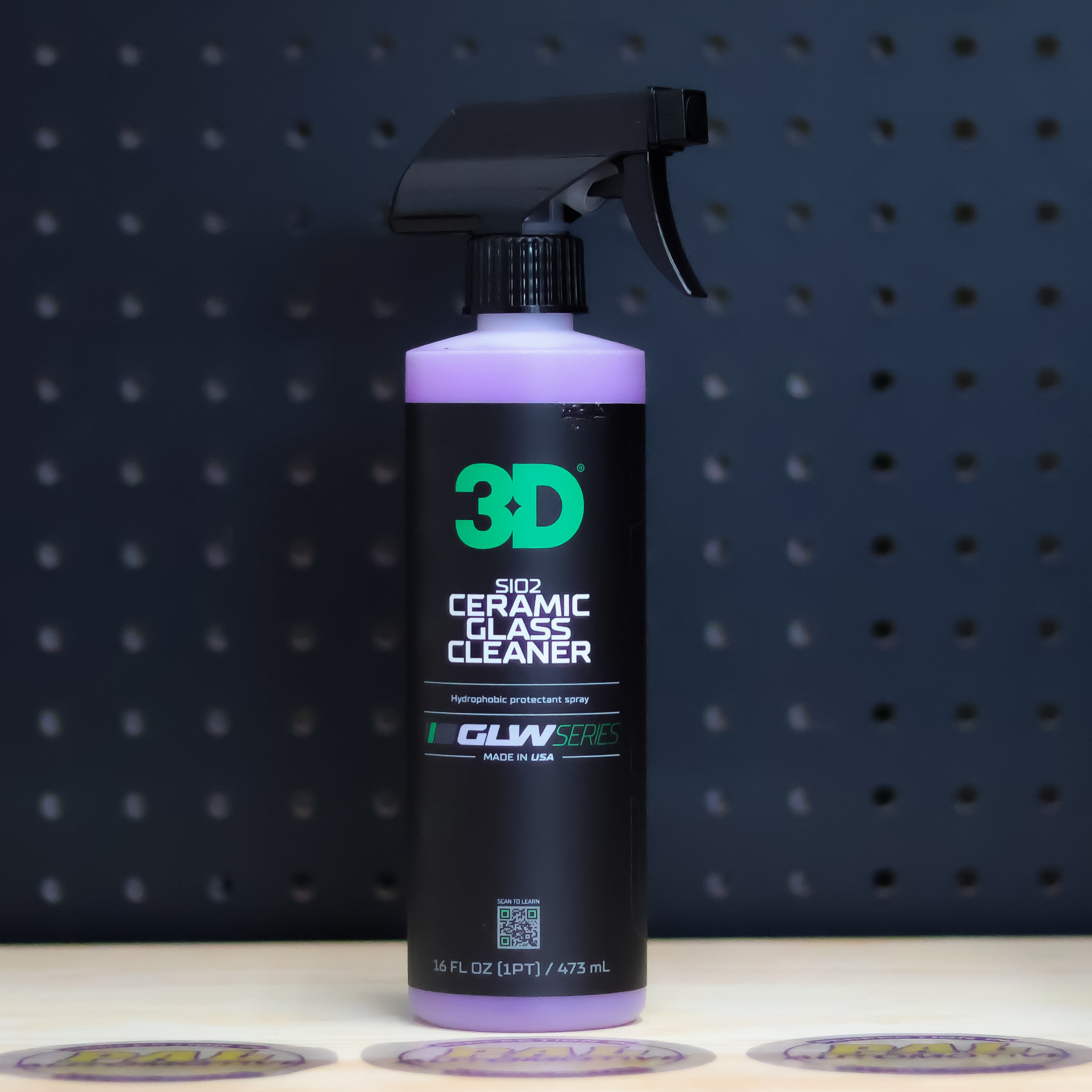 3D Car Care 3D GLW SIO2 Ceramic Glass Cleaner 16oz - streak-free automotive glass cleaner