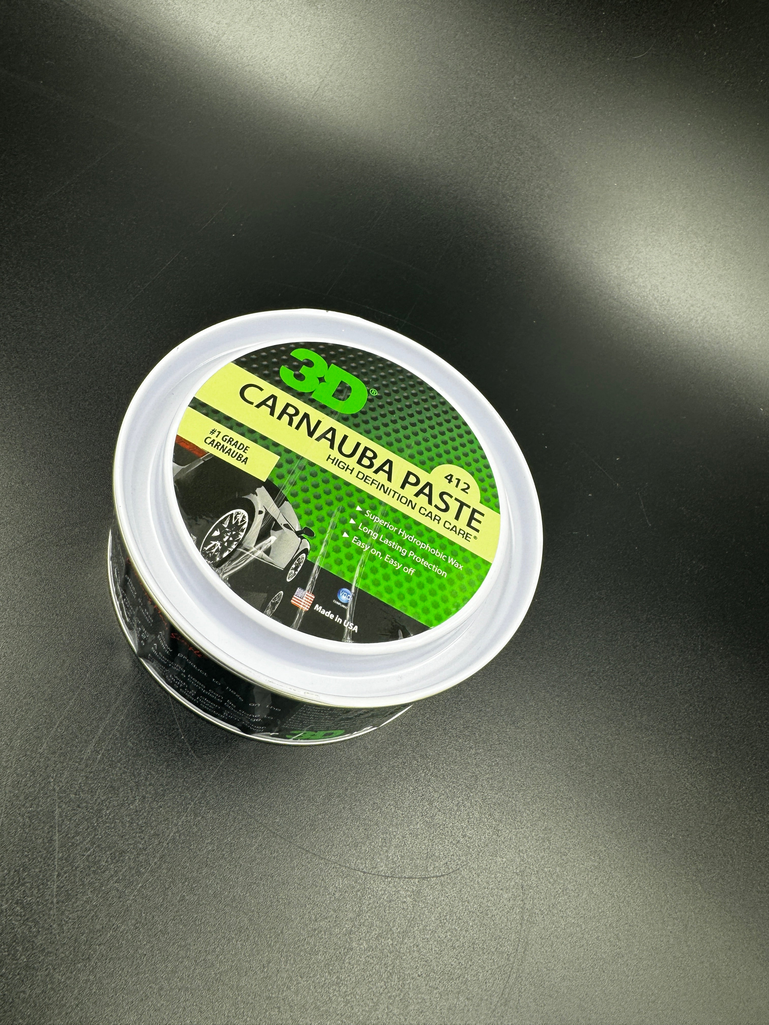 3D Carnauba Paste Wax - tin side view