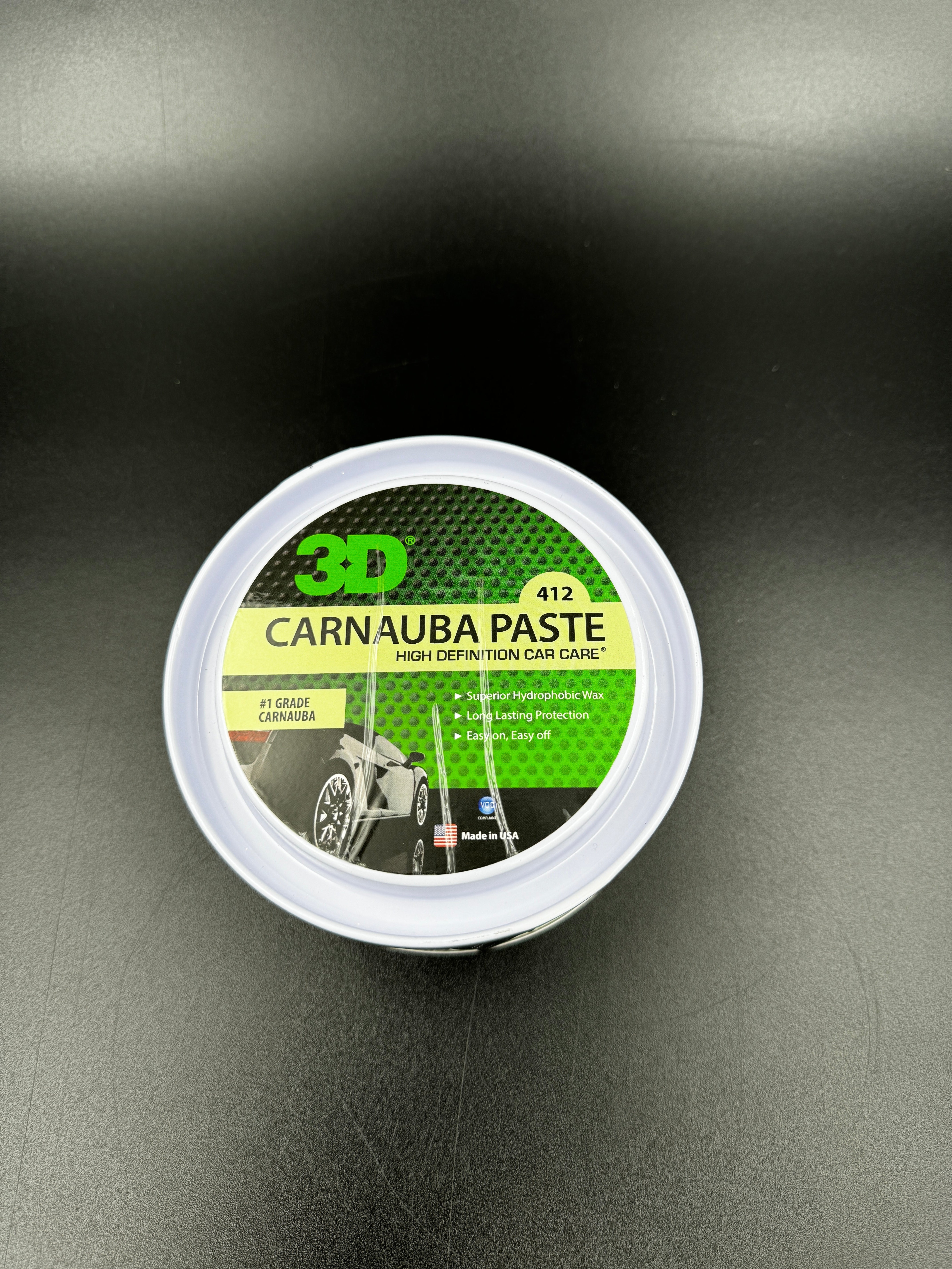 3D Carnauba Paste Wax - tin front view