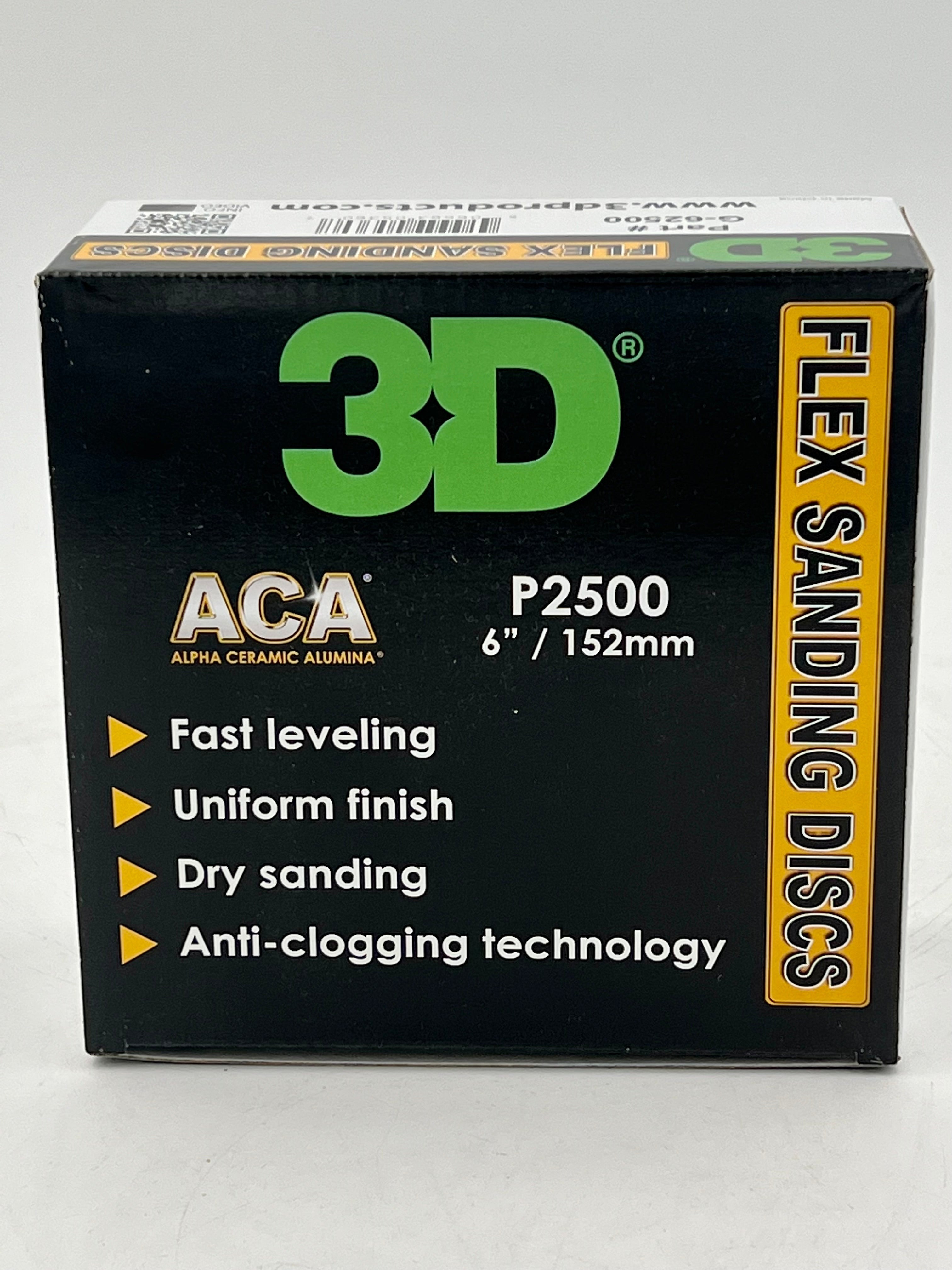 3D ACA Flex P2500 Sanding Discs 6-inch - front product view