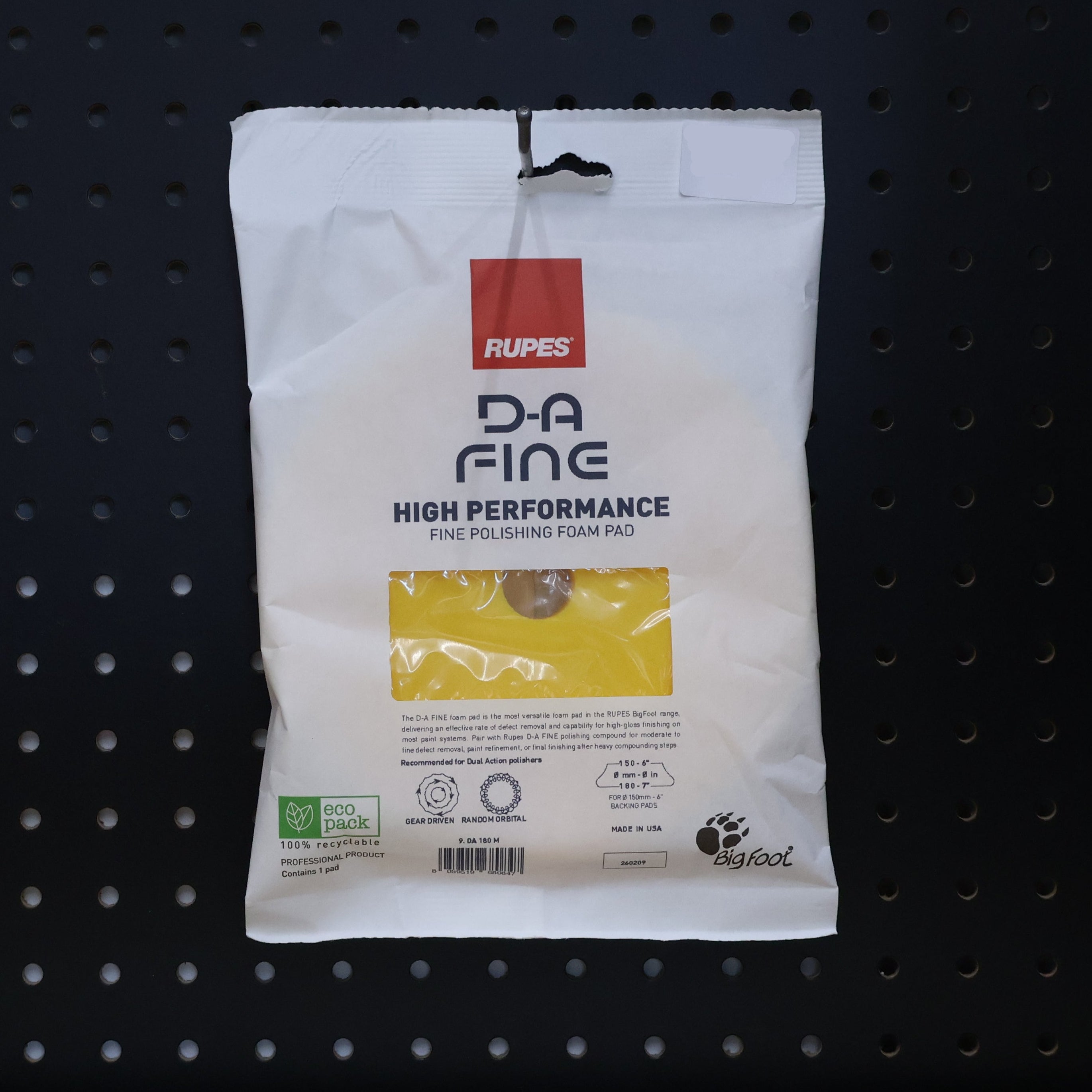 Rupes PAD, RUPES DA180M DA POLISH 7"YELW - professional paint correction compound
