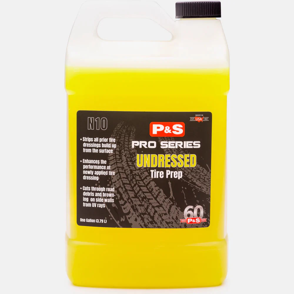 P&S Detailing Products P&S UNDRESSED TIRE PREP GALLON in use - professional detailing application