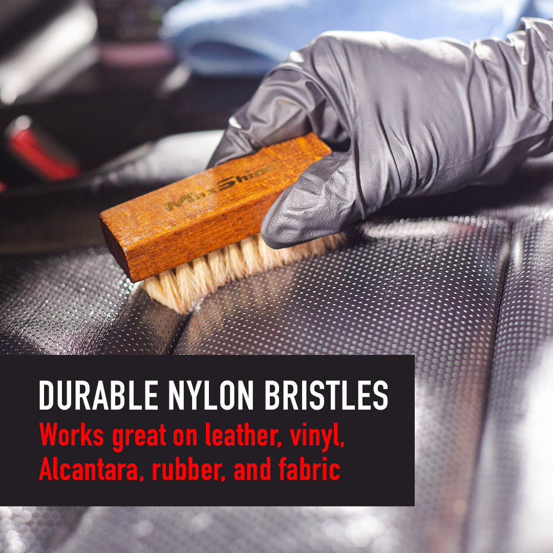 Interior Cleaning Brush | Compact, Durable, Perfect Car Interior Brush The interior cleaning brush fits perfectly to your hand, made of a hardwood handle with