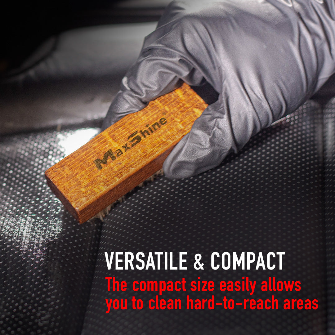 Interior Cleaning Brush | Compact, Durable, Perfect Car Interior Brush The interior cleaning brush fits perfectly to your hand, made of a hardwood handle with