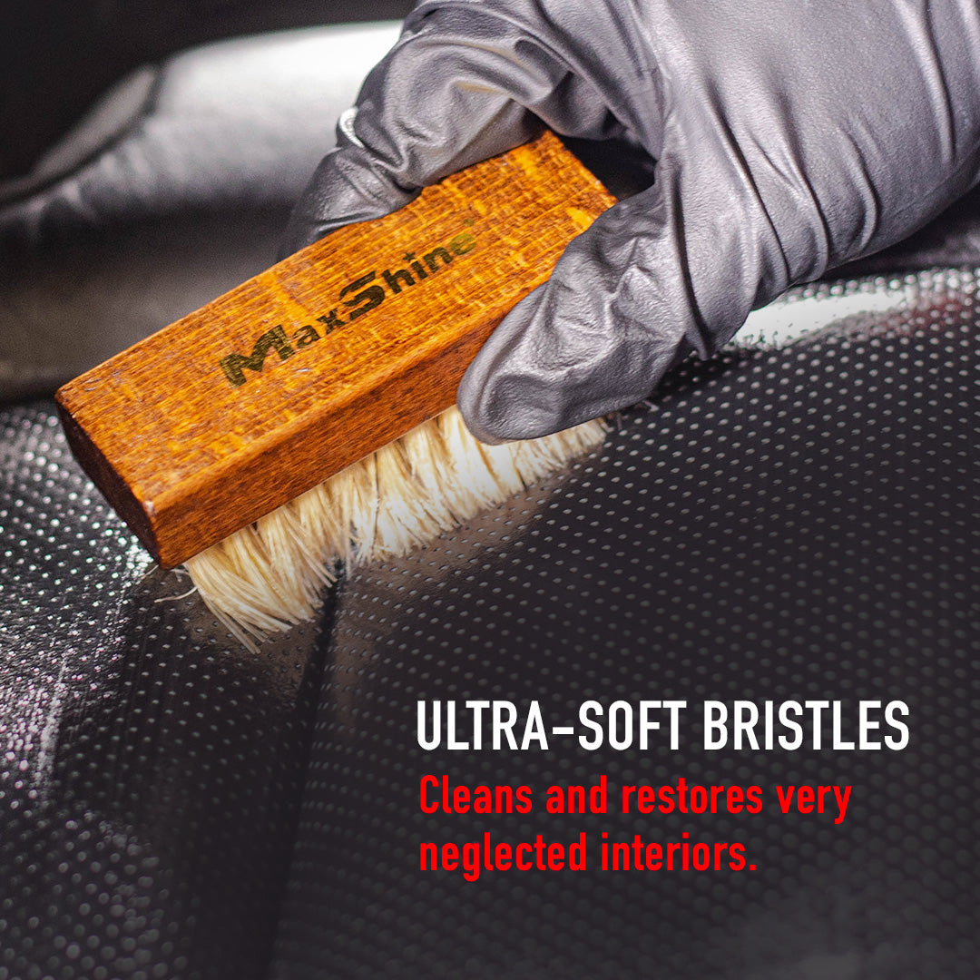 Interior Cleaning Brush | Compact, Durable, Perfect Car Interior Brush The interior cleaning brush fits perfectly to your hand, made of a hardwood handle with