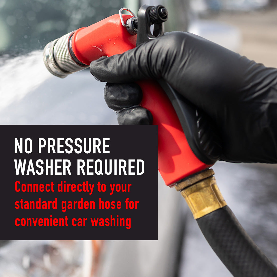 Maxshine Garden Hose Foaming Gun Starter Kit in use - professional detailing application