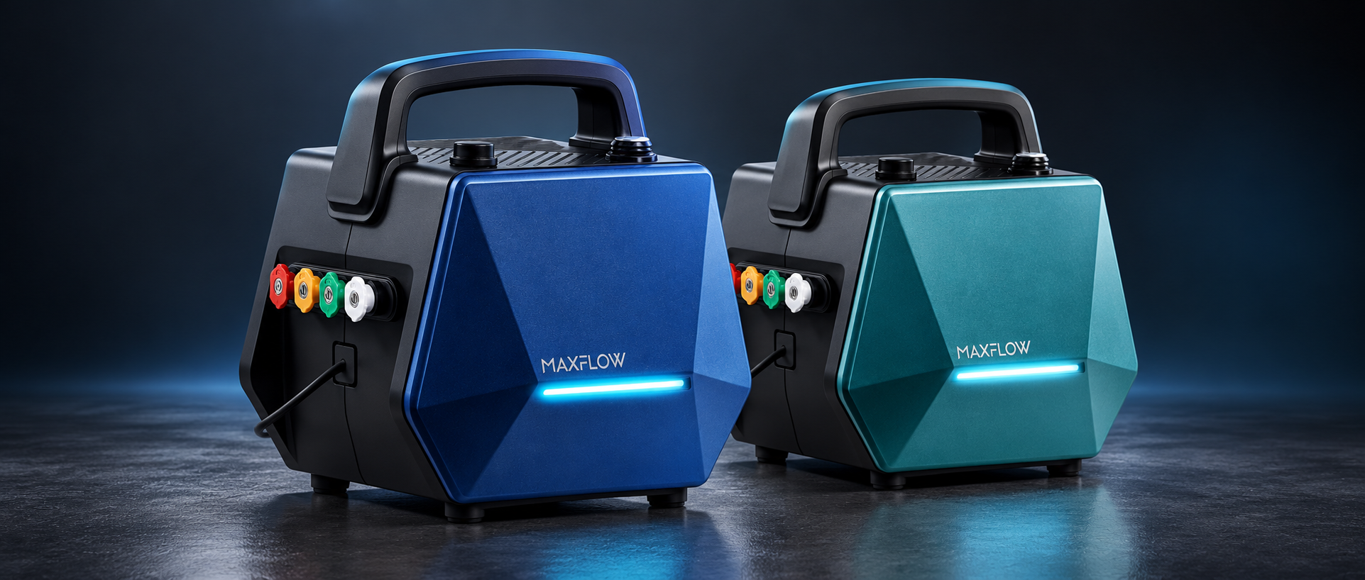 MAXFLOW USA collection hero showing two pressure washers