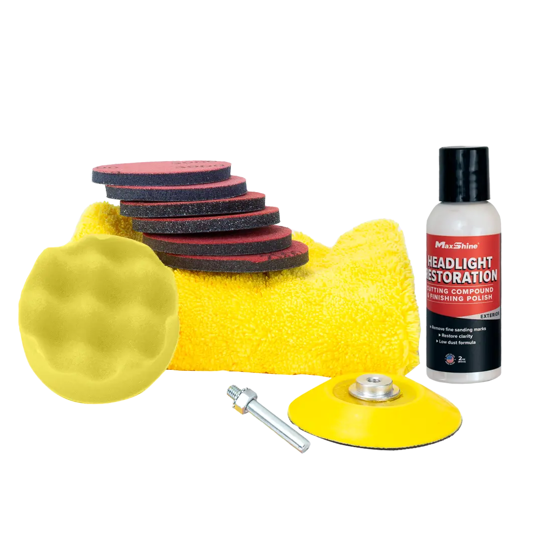 Headlight Restoration Kit Headlight Restoration Kit is a comprehensive solution designed to quickly and safely restore clarity to faded and yellowed plastic