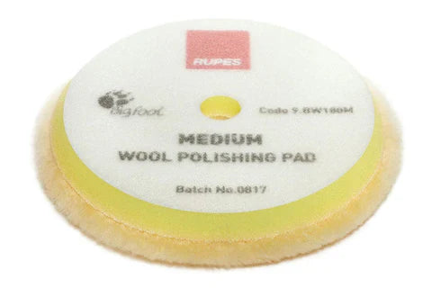 Rupes RUPES D-A Medium Wool Polishing Pad 9.NW160M - 6" Yellow product closeup - auto detailing equipment