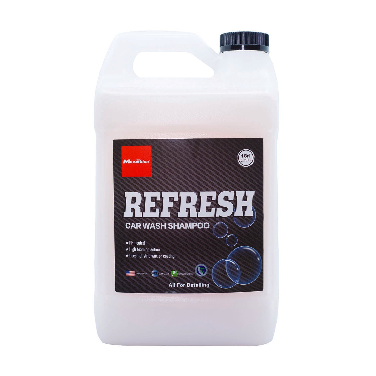 Maxshine Refresh Car Wash Shampoo - 16oz, 1gal product closeup - auto detailing equipment