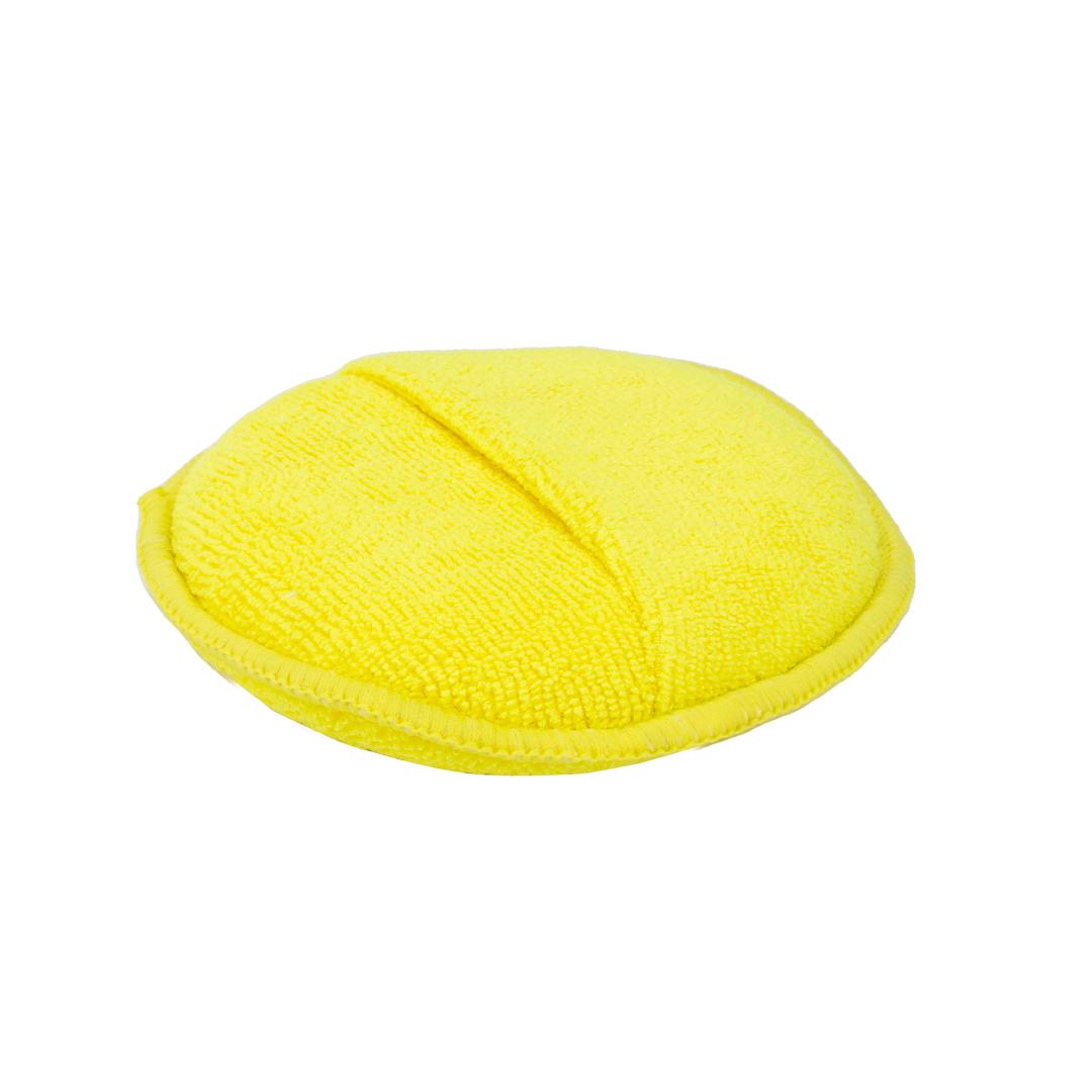 Maxshine Pocket Grip Soft Microfiber Wax Pads in use - professional detailing application