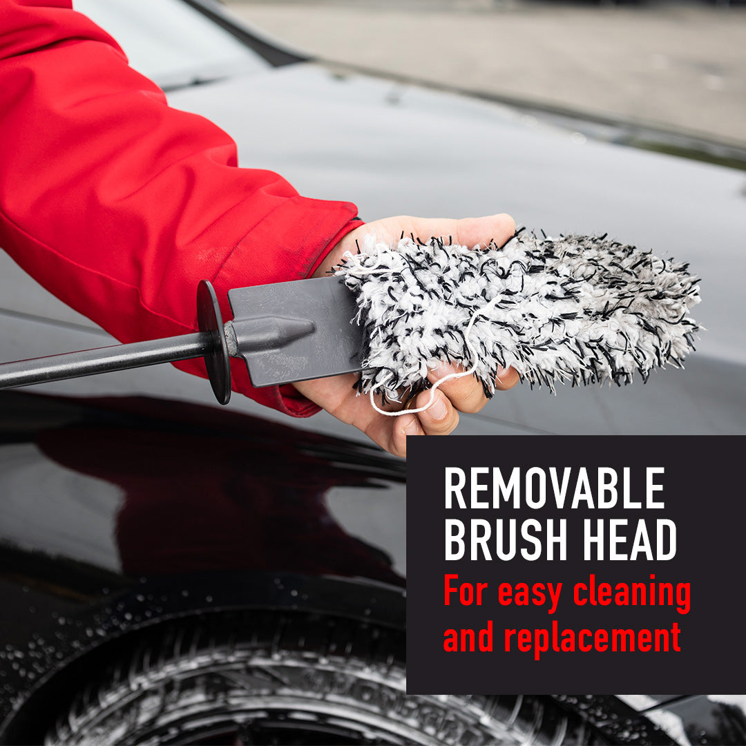 Soft Wheel Brush with Replaceable Cover The soft wheel brush has a replaceable microfiber head and is anti-static and scratch-free, featuring a metal-free