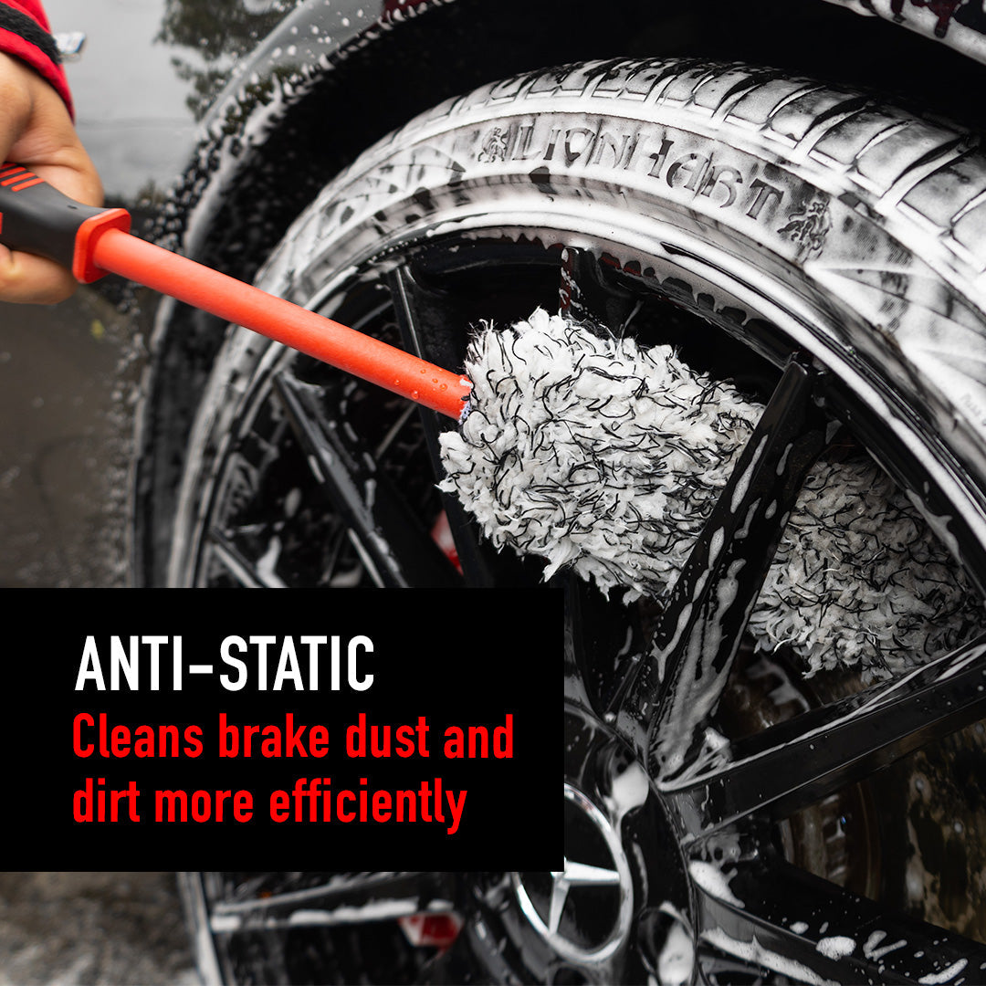 Soft Wheel Brush with Replaceable Cover The soft wheel brush has a replaceable microfiber head and is anti-static and scratch-free, featuring a metal-free
