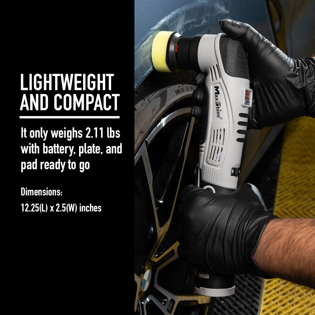 Cordless Dual Action Polisher Maximizing Mobility, Super Lightweight, Hybrid The Cordless Dual Action Polisher gives you full mobility to polish tight areas