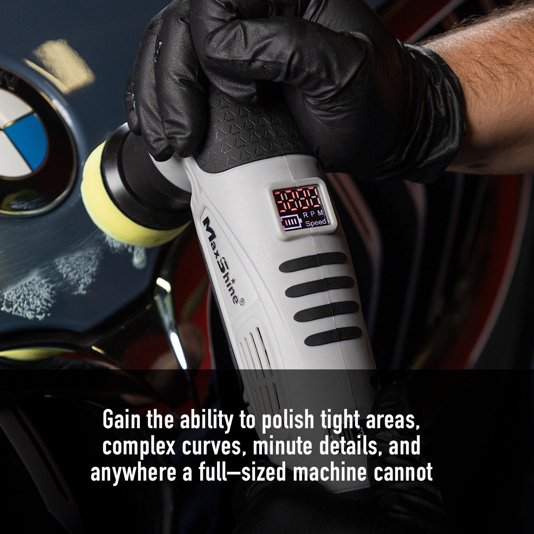 Cordless Dual Action Polisher Maximizing Mobility, Super Lightweight, Hybrid The Cordless Dual Action Polisher gives you full mobility to polish tight areas