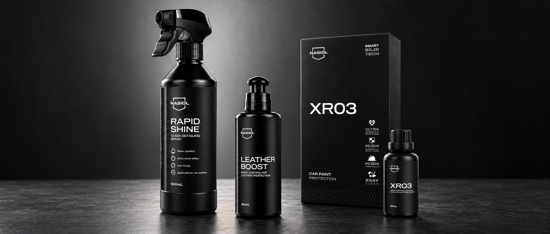 Nasiol collection hero showing surface-protection products