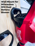 Stubby Nozzle Co. Wall Mount Kit for Milwaukee M18 FUEL Dual Battery Leaf Blower (2824-20) in use - professional detailing application