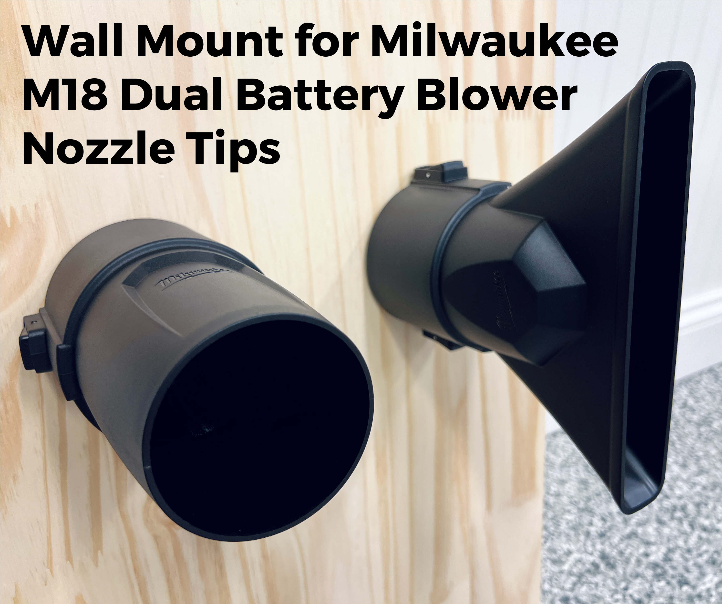 Stubby Nozzle Co. Wall Mount Kit for Milwaukee M18 FUEL Dual Battery Leaf Blower (2824-20) - detail shot 8