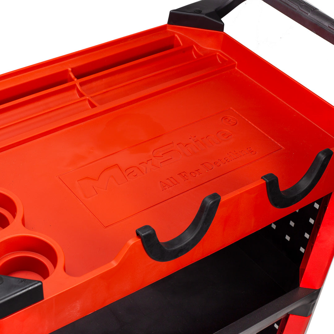 Detailing Cart Premium Heavy Duty Construction This 3-tier detailing cart keeps your workspace clutter-free while providing easy access to all your tools.