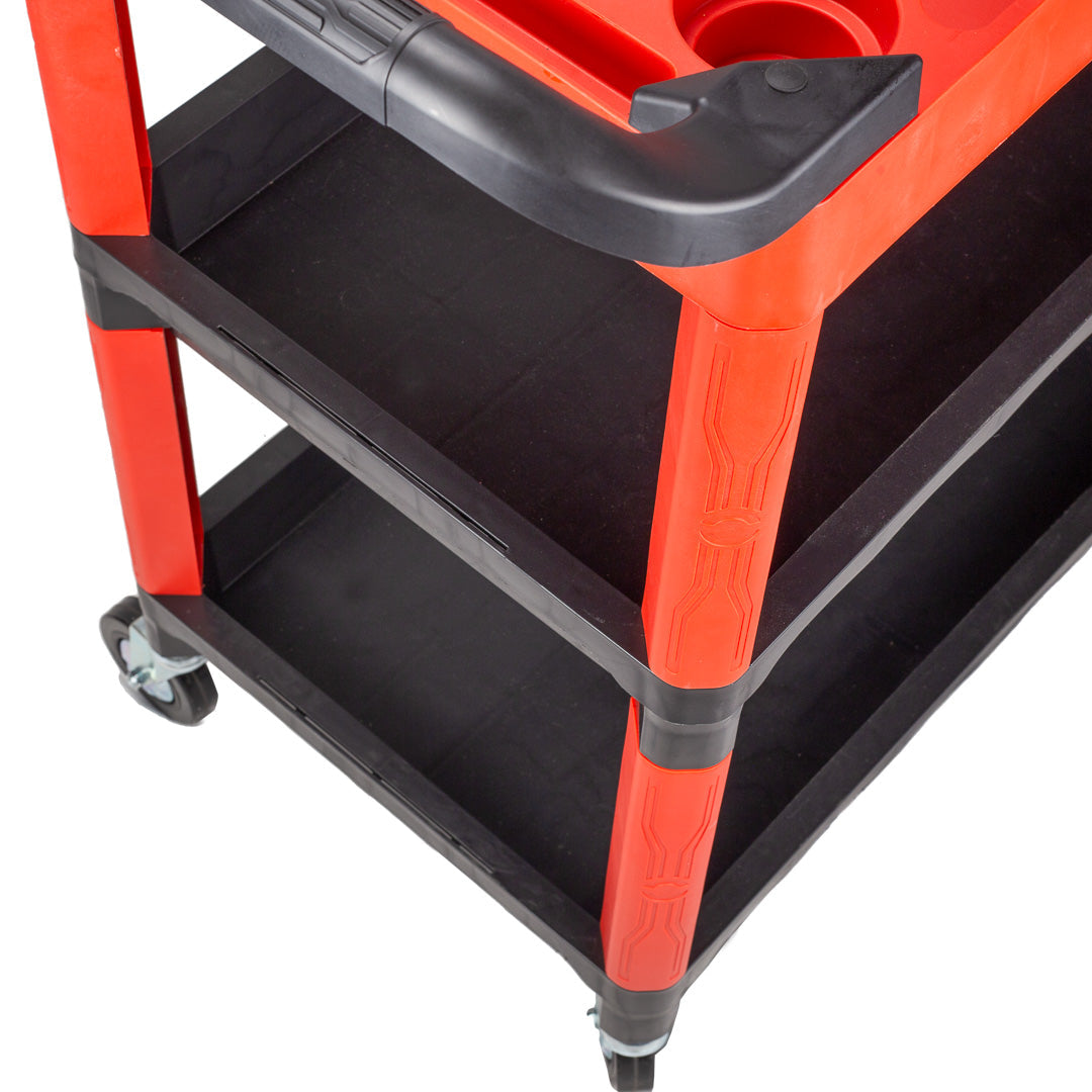 Detailing Cart Premium Heavy Duty Construction This 3-tier detailing cart keeps your workspace clutter-free while providing easy access to all your tools.