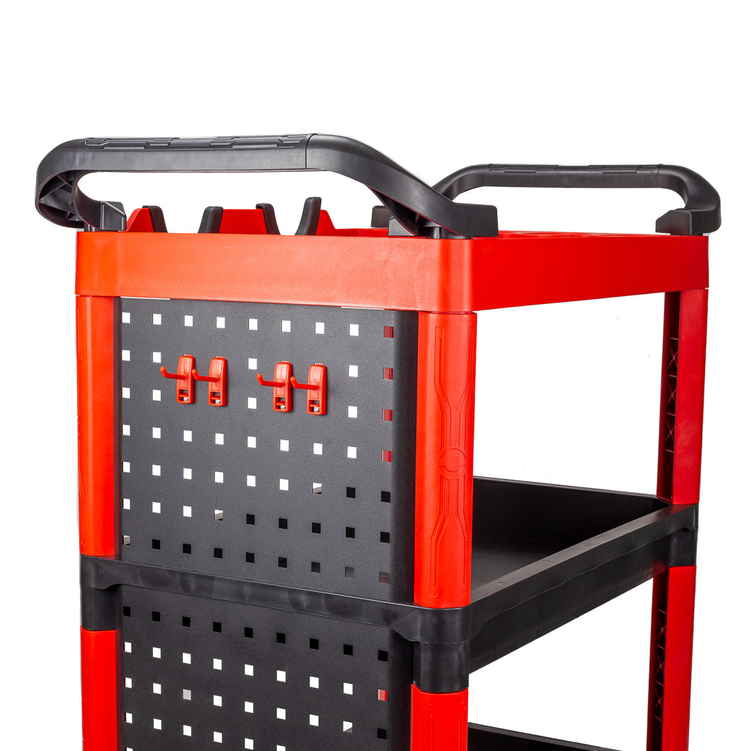 Detailing Cart Premium Heavy Duty Construction This 3-tier detailing cart keeps your workspace clutter-free while providing easy access to all your tools.