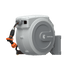 The auto-rewind system, hose locker, and 9-mode hose nozzle make the hose reel more convenient to use.