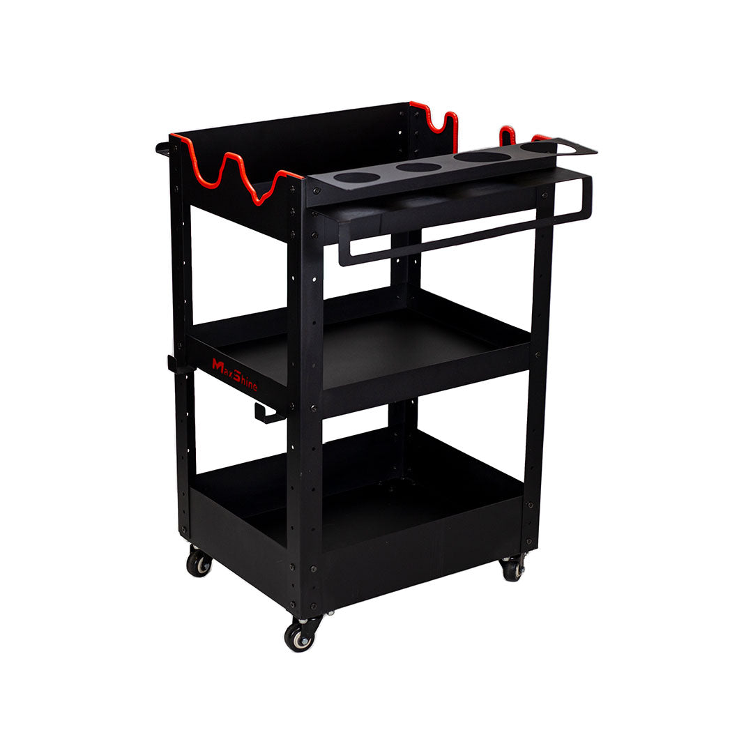 Maxshine Rolling Detailing Cart - Coated Steel - professional detailing cart and storage
