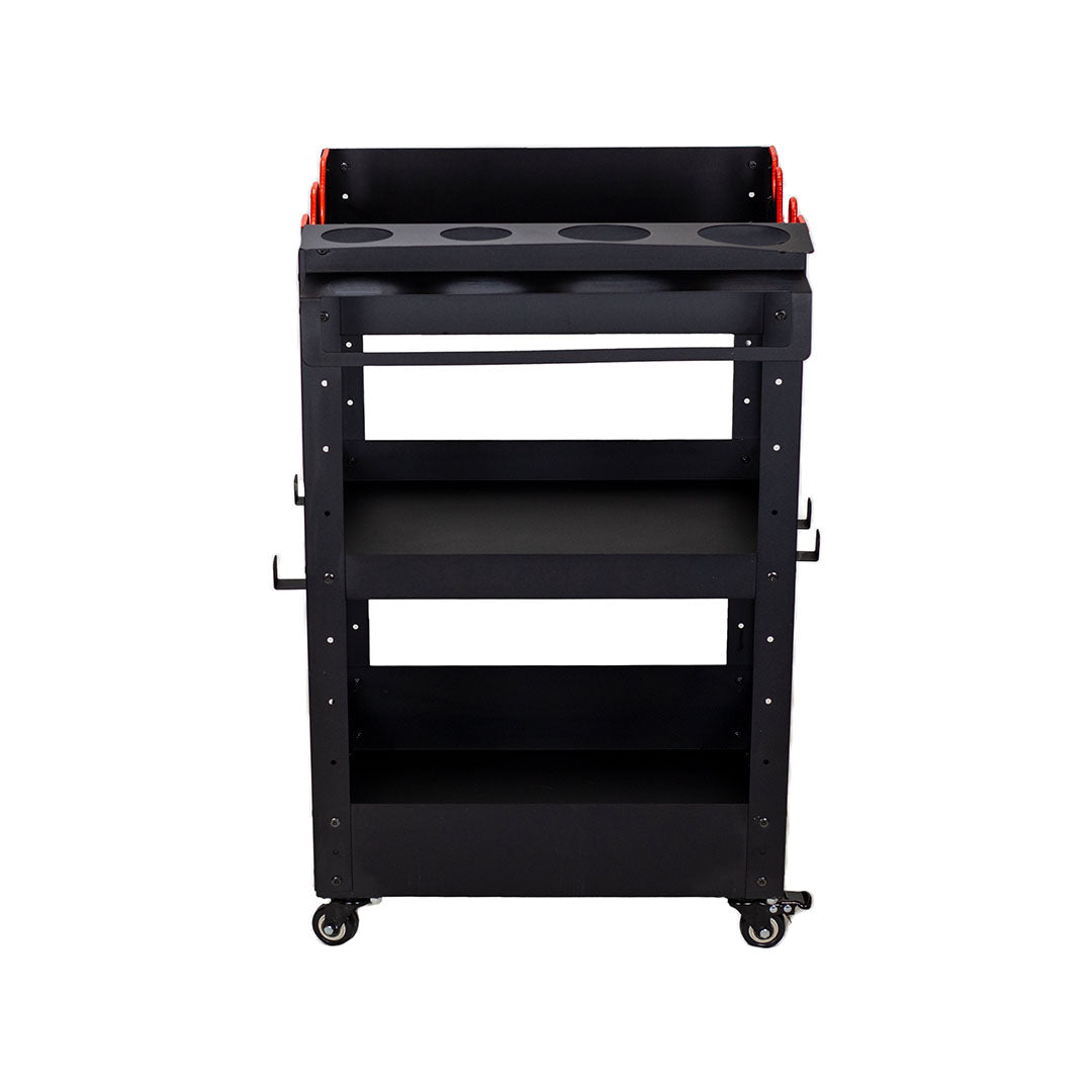 Maxshine Rolling Detailing Cart - Coated Steel in use - professional detailing application