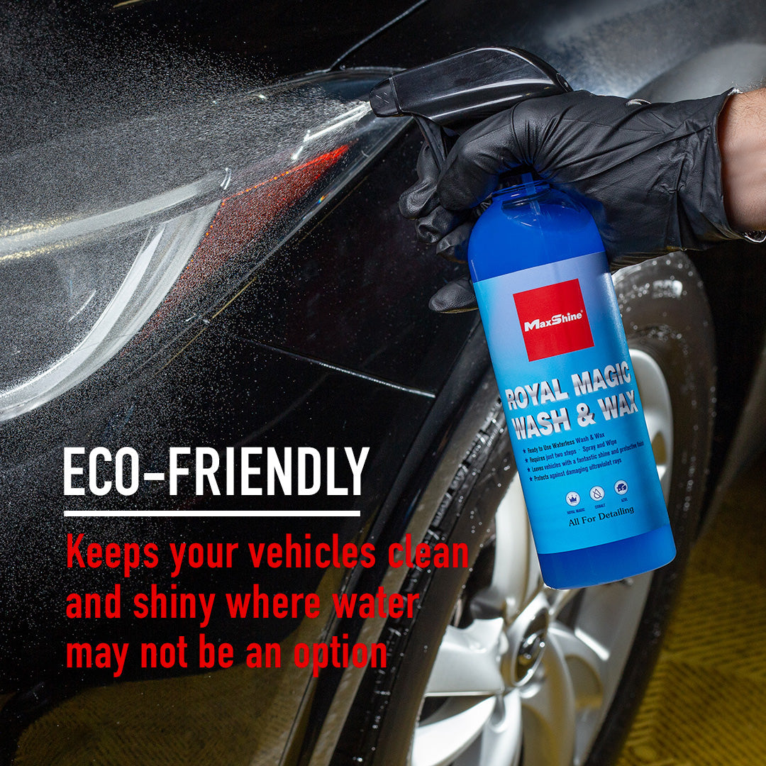 Waterless Wash & Wax Eco-Friendly with a Brilliant Shine This eco-friendly Waterless Wash and Wax is a powerful and innovative formula that combines cleaning