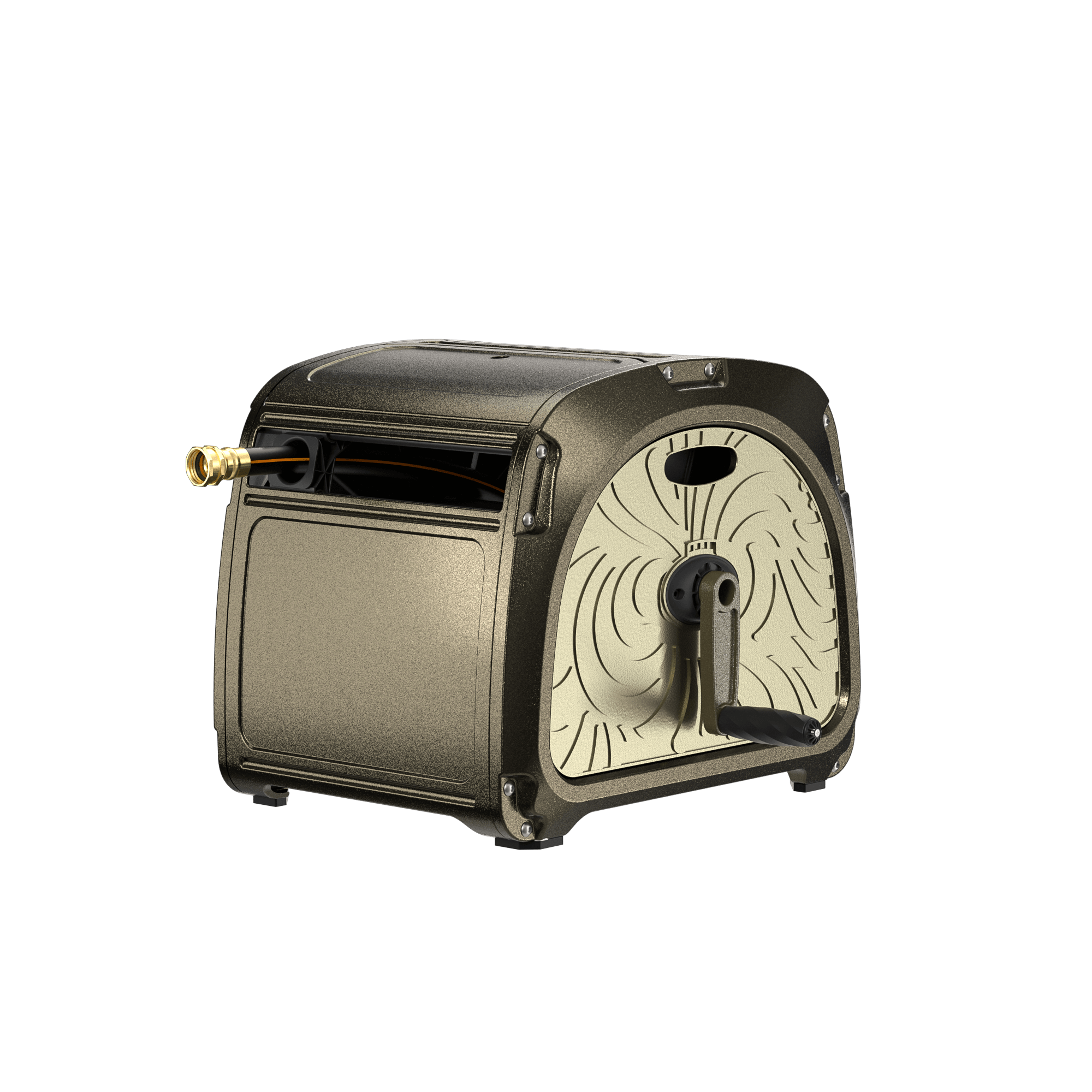 The sturdy housing, automatic hose guide system, and the easily assembled crank handle combined make this metal hose storage reel, better than traditional