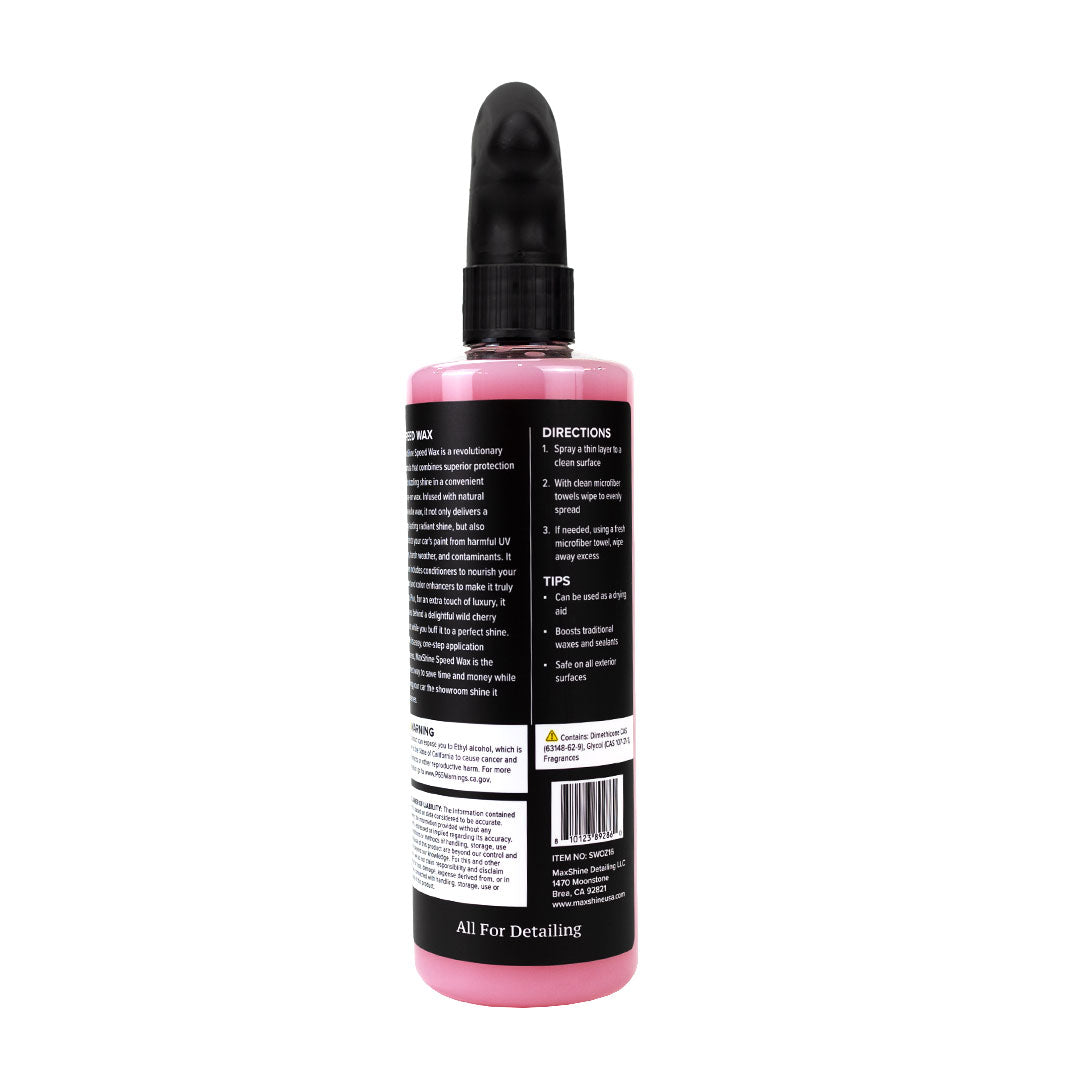 Speed Wax Spray Effortless Shine, Lasting Protection Speed Wax Spray is a car protectant that combines natural carnauba wax with conditioners and color