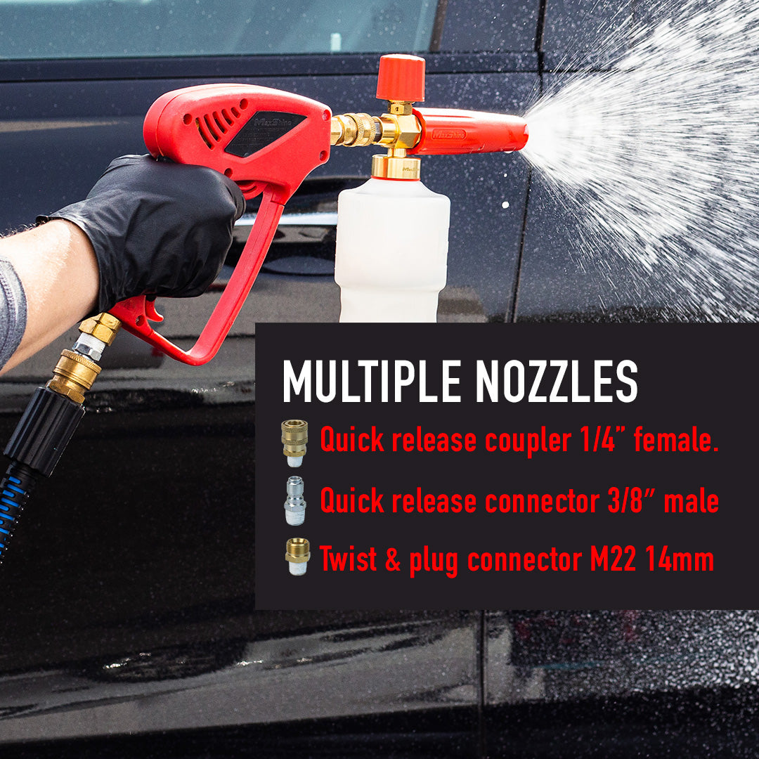 Pressure Washer Gun – Maxshine High-Pressure Short Wand, 5000PSI, Multiple Nozzles, Durable The Pressure Washer Gun effortlessly douses even large vehicles in