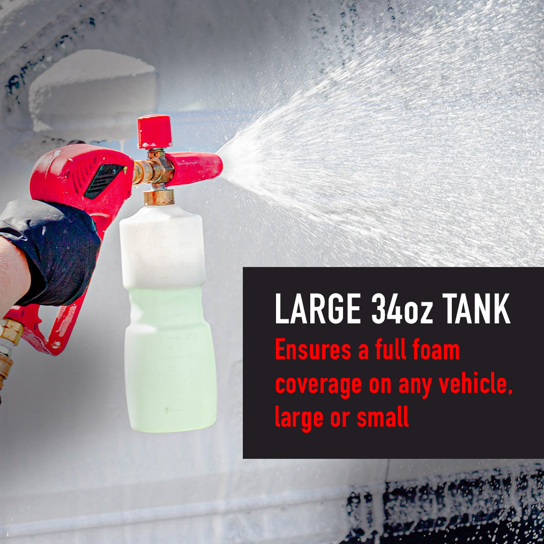 Foam Wash Cannon Thick Cleansing Snow Foam MaxShine Snow Foam Wash Cannon achieves a safe and swirl-free car wash! This top-of-the-line foam cannon dispenses