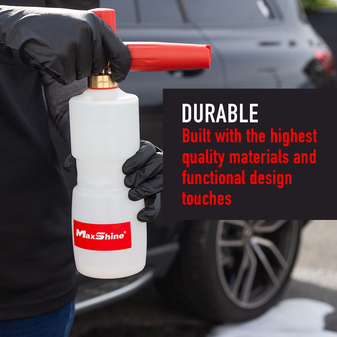 Foam Wash Cannon Thick Cleansing Snow Foam MaxShine Snow Foam Wash Cannon achieves a safe and swirl-free car wash! This top-of-the-line foam cannon dispenses