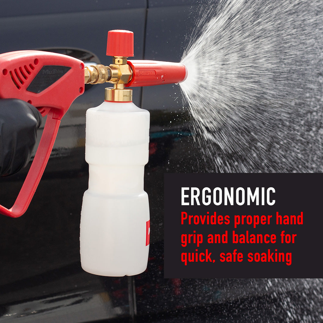 Foam Wash Cannon Thick Cleansing Snow Foam MaxShine Snow Foam Wash Cannon achieves a safe and swirl-free car wash! This top-of-the-line foam cannon dispenses