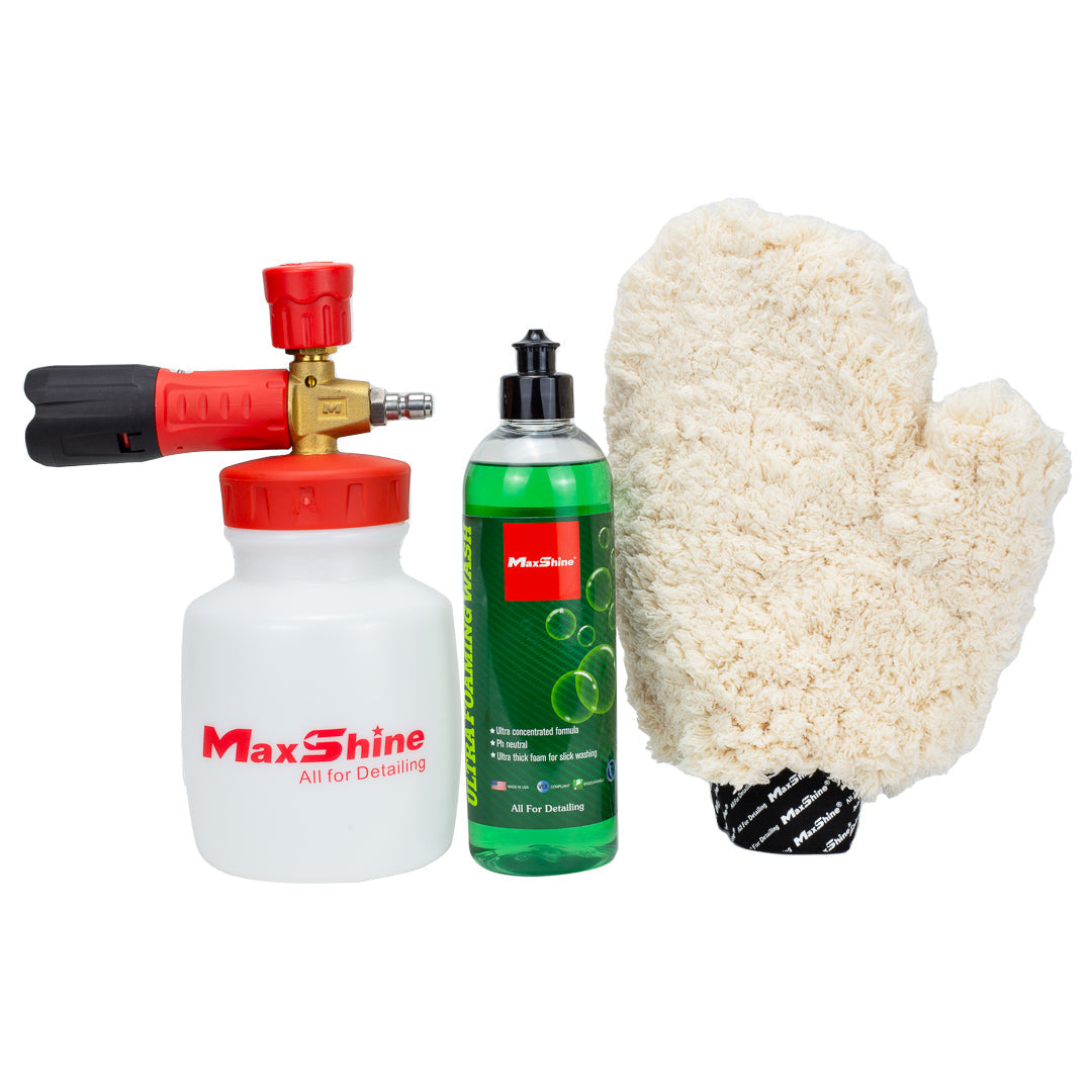 The Car Wash Product The car wash product is a unique combination of Maxshine Snow Master, a car wash foam cannon, and Ultra-foam Wash packaged together for