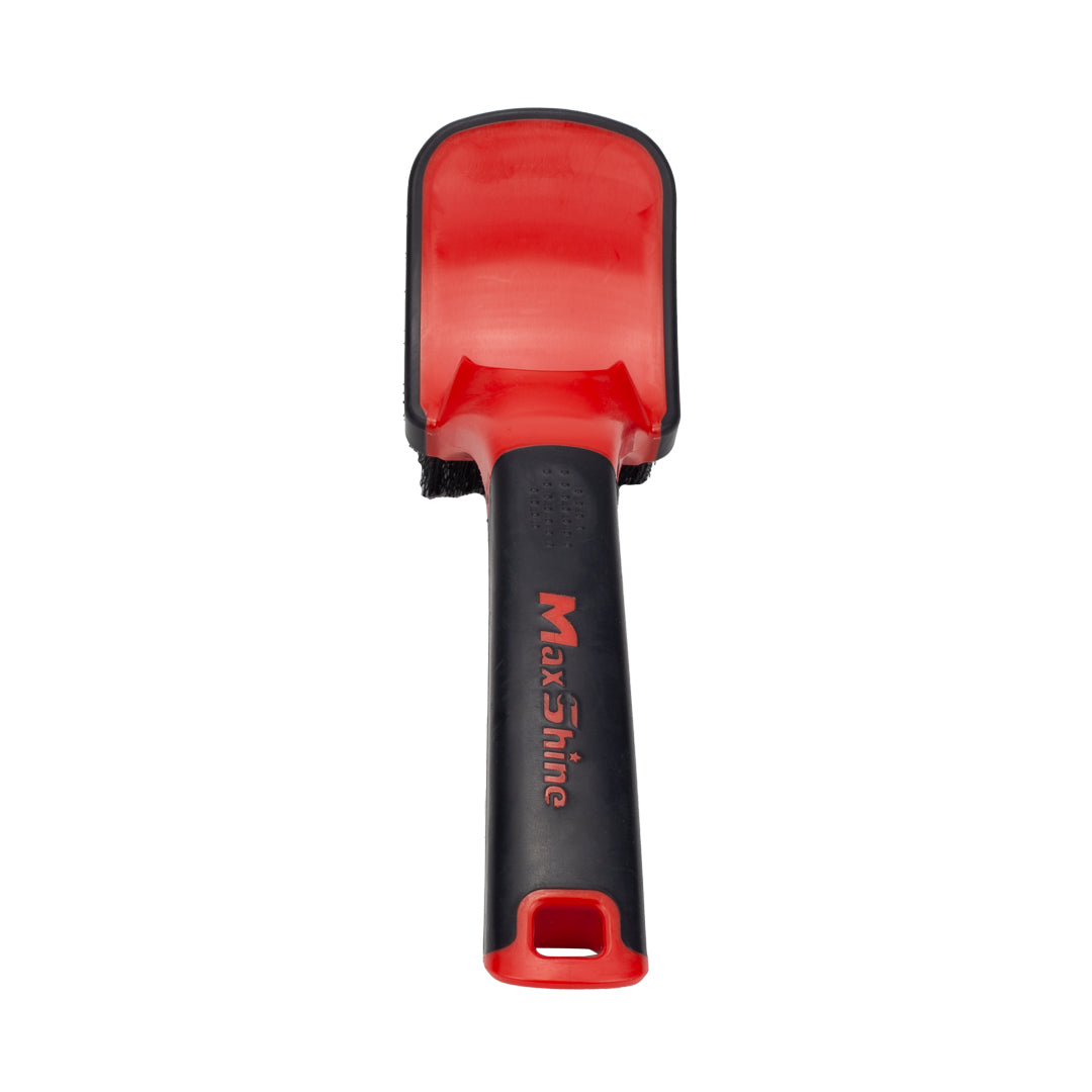MaxShine Soft Grip Heavy Duty Tire Brush with Short Handle The coarse bristles of MaxShine’s Soft Grip Heavy Duty Tire Brush help break down stains on carpets