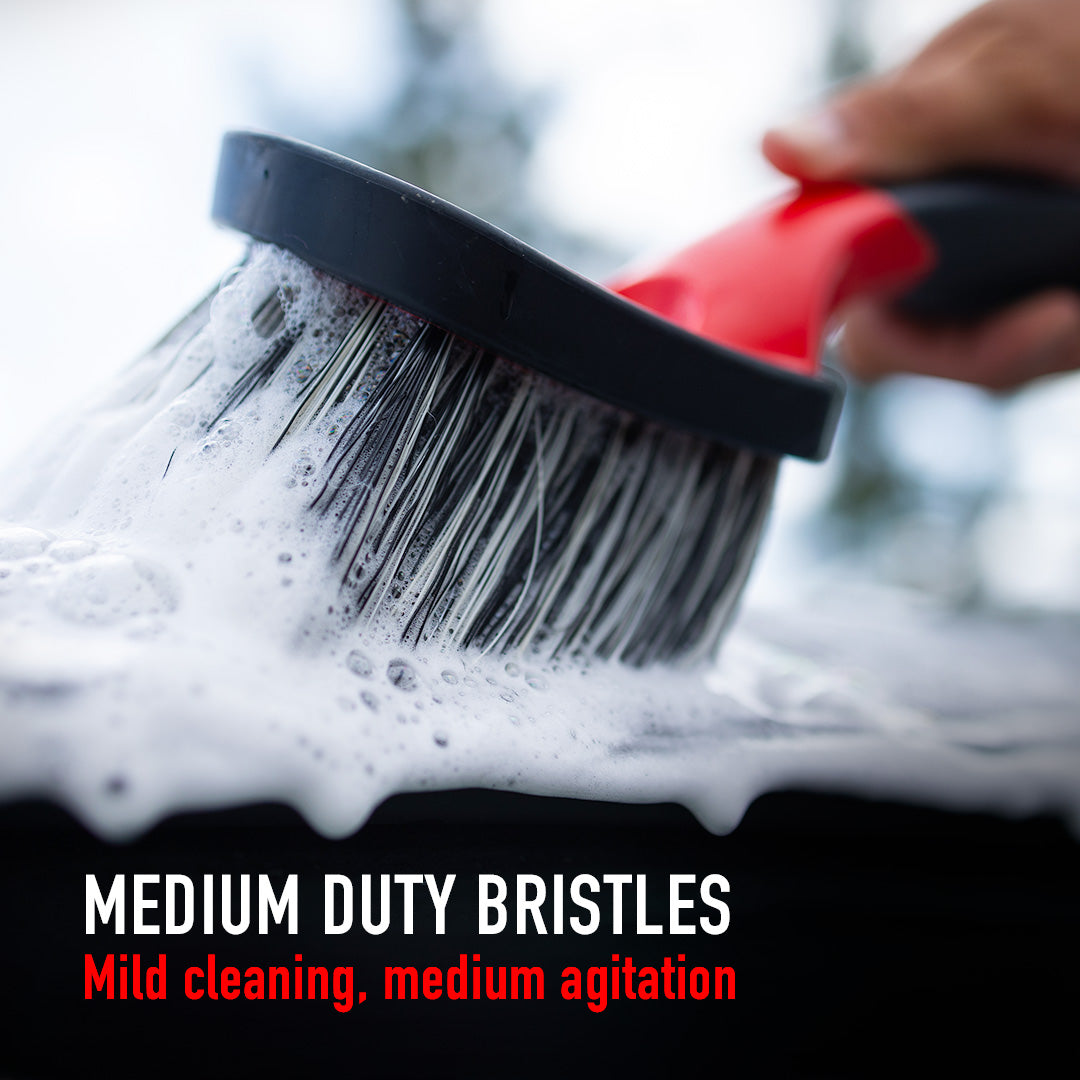 Rim Cleaning Brush - Ergonomic Design: Soft Grip, Safety Bumper, Easy Handle The rim cleaning brush, made of PET and PBT(light duty), produces the best result