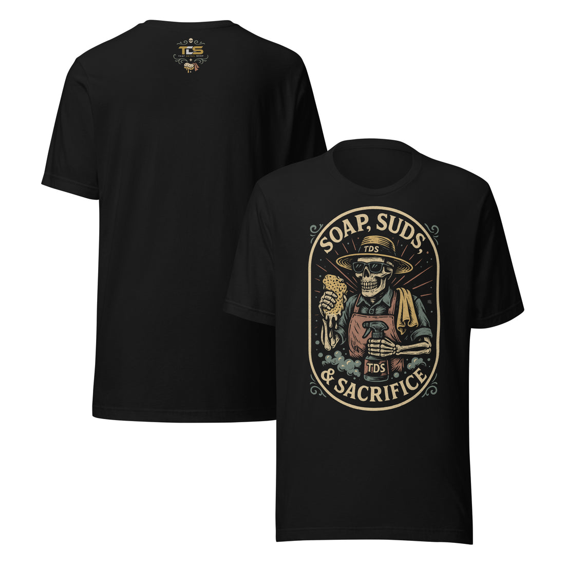 TDS Loyal-Tee May Shirt, Soap Suds and Sacrifice graphic, limited edition detailer t-shirt, That Detail Shop apparel