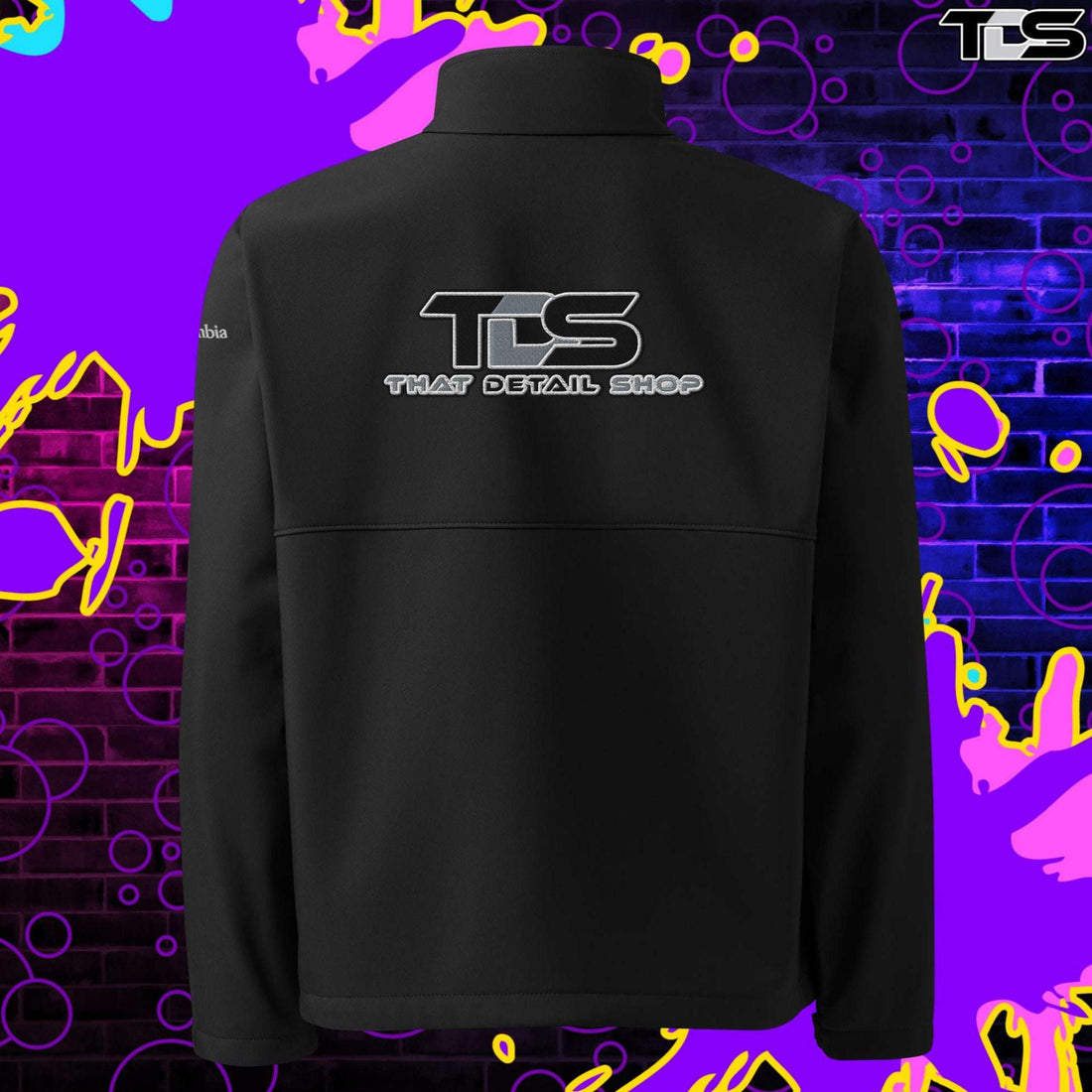 That Detail Shop Soft Shell Jacket in Graphite Mock Up Image. The Best Detailing Soft Shell Jacket for Auto Detailing. 